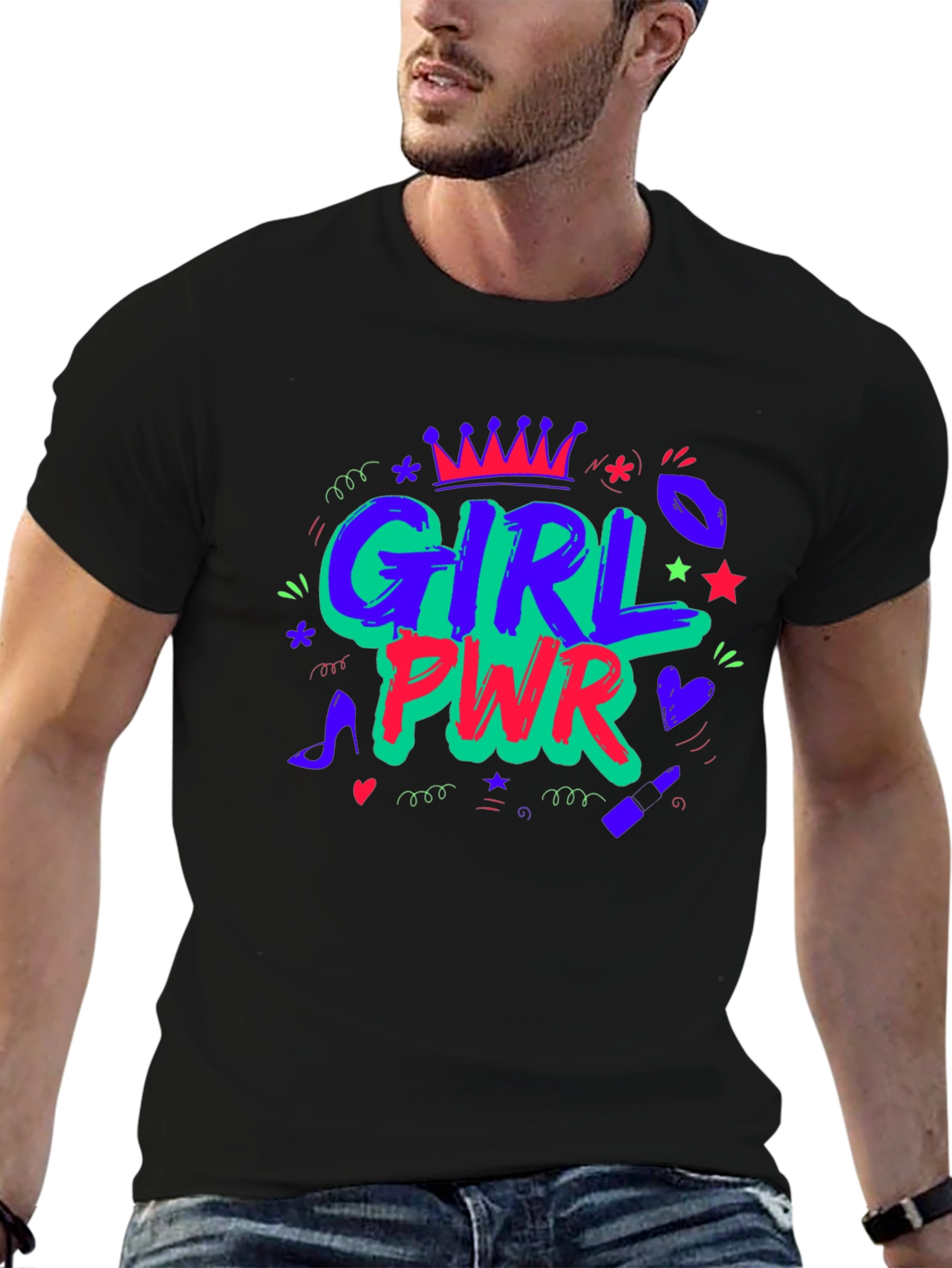 Girl PWR Black Graphic T-Shirt