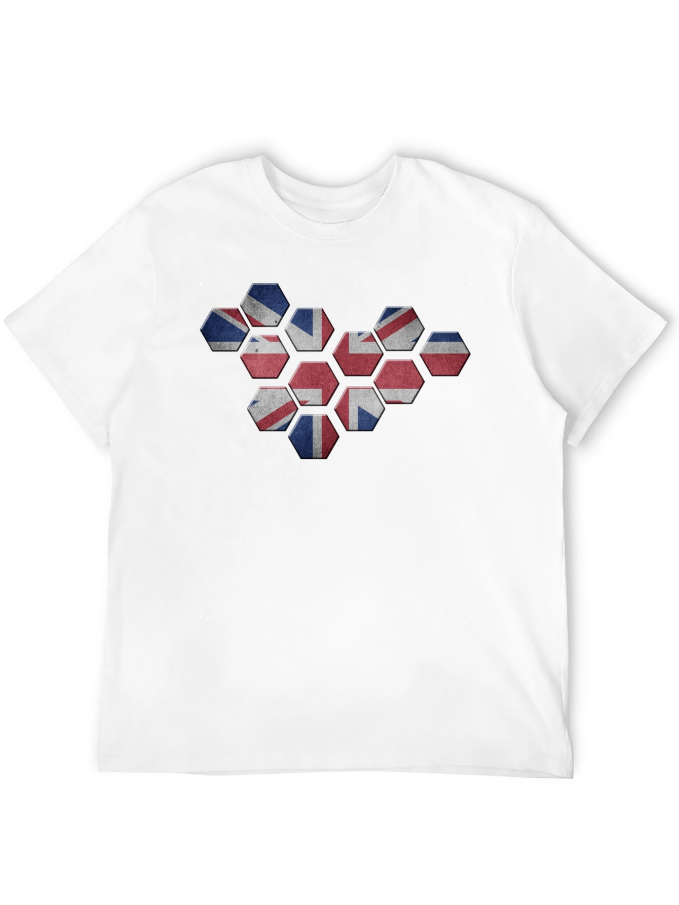 Union Jack Honeycomb Graphic Tee - Black Cotton Blend