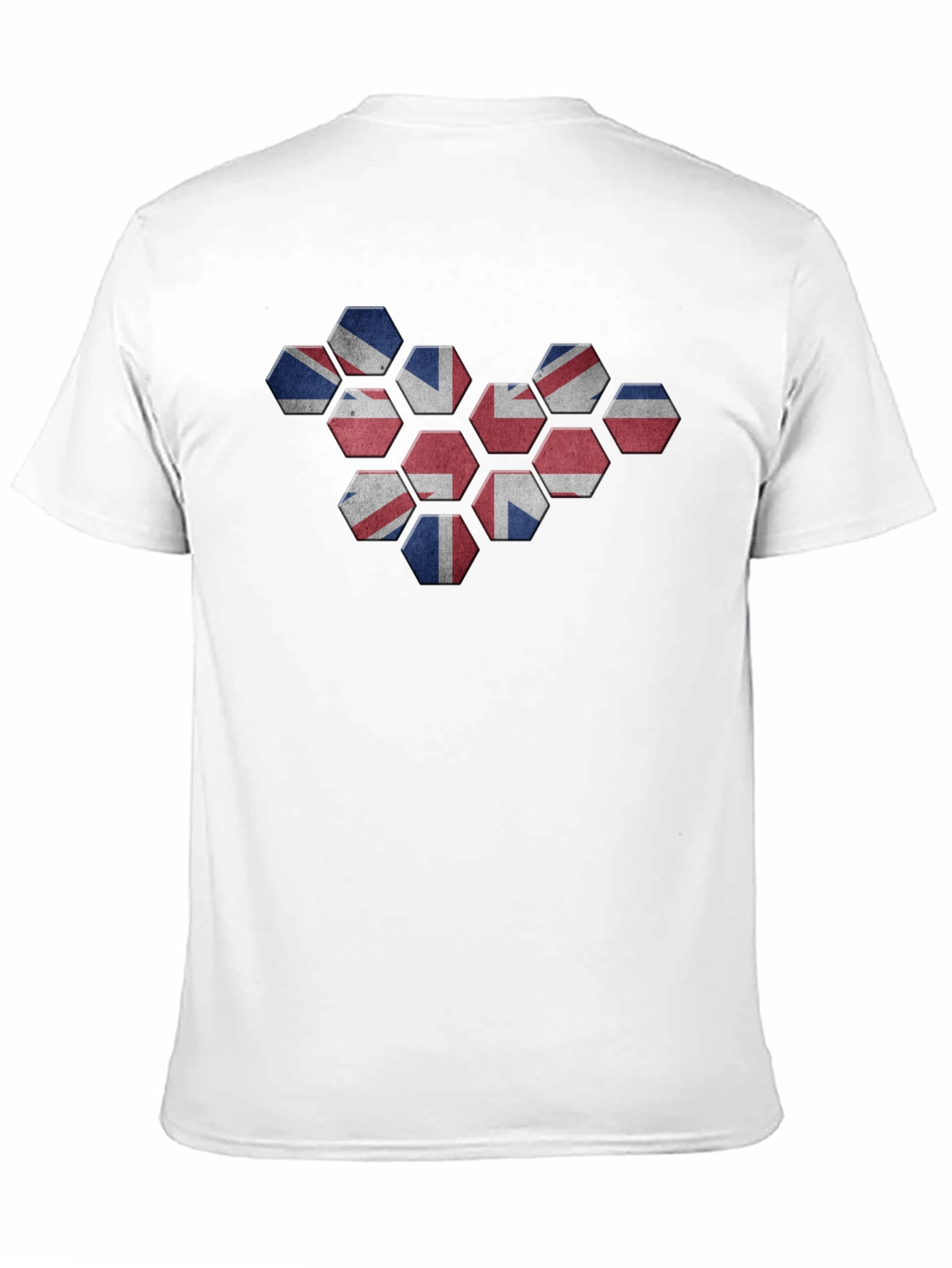 Union Jack Honeycomb Graphic Tee - Black Cotton Blend