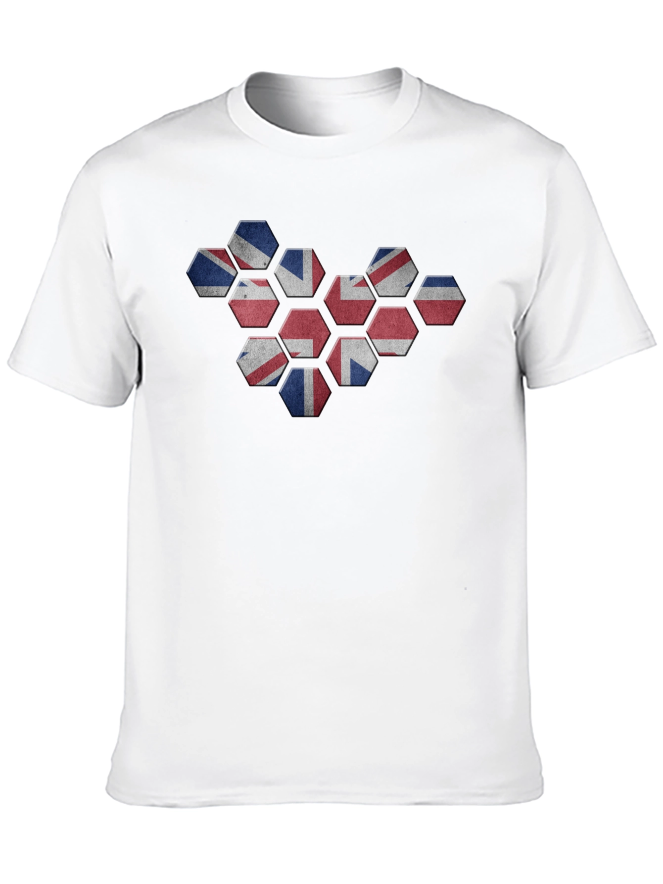 Union Jack Honeycomb Graphic Tee - Black Cotton Blend