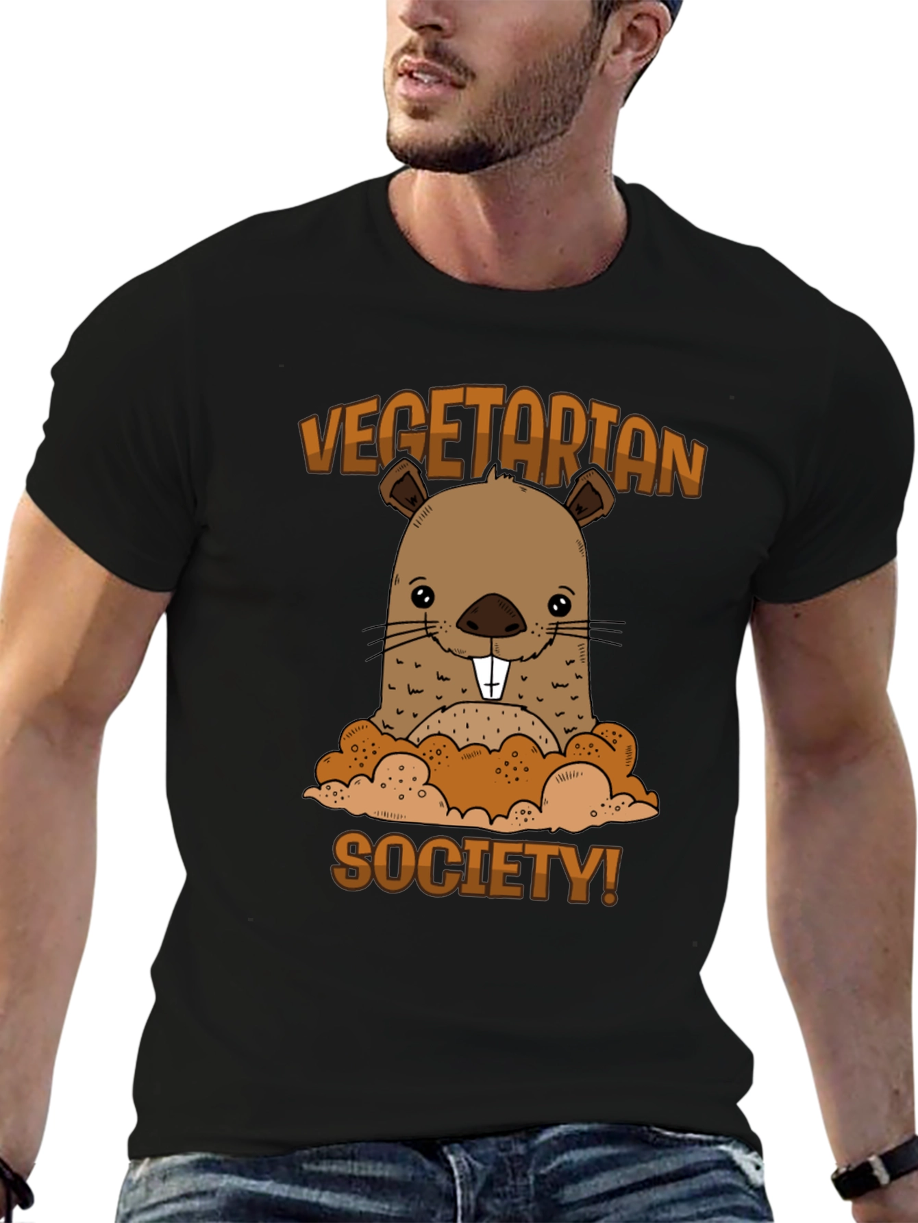 Vegetarian Society Beaver Graphic T-Shirt