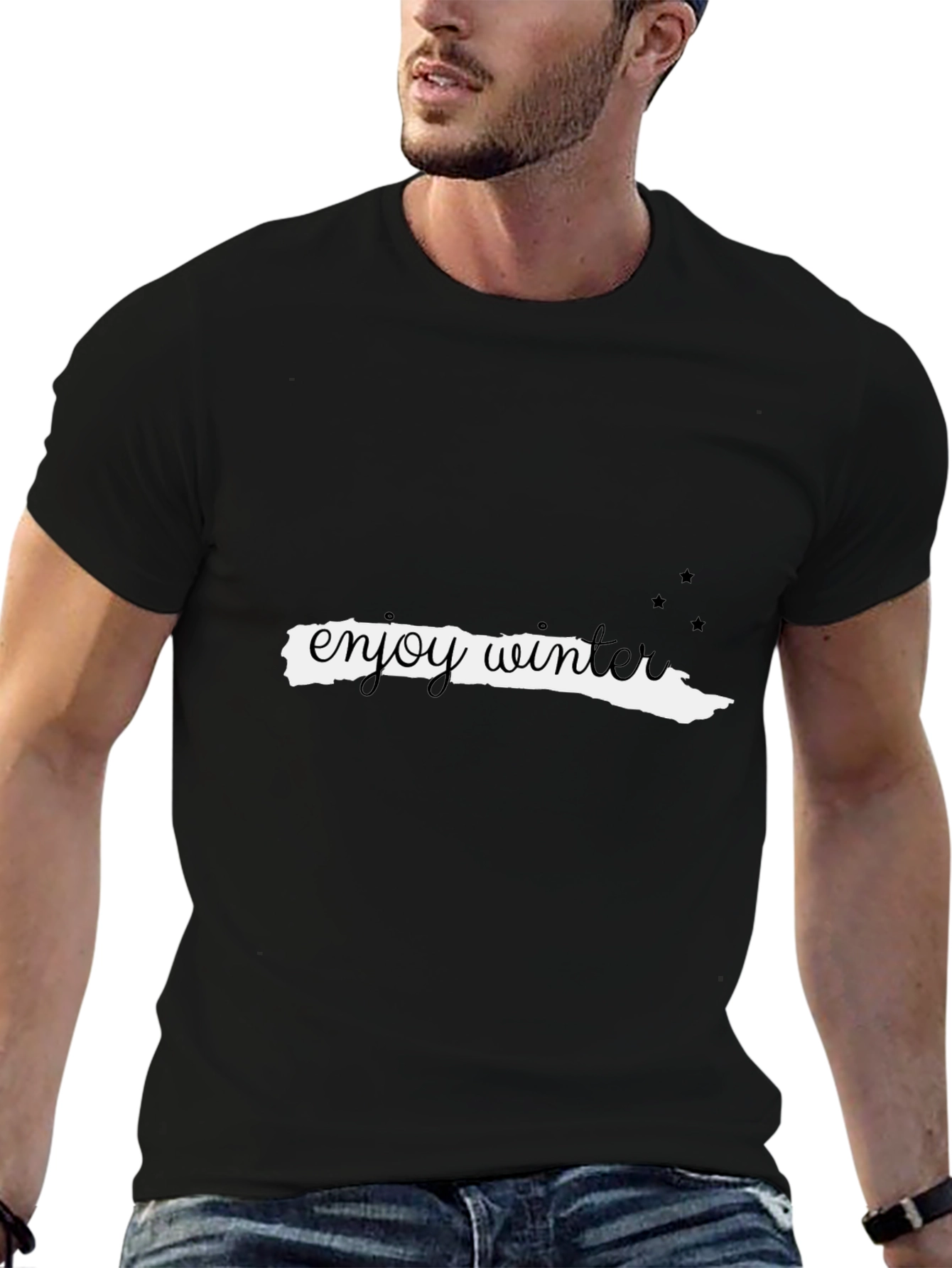 Enjoy Winter Black Graphic Tee