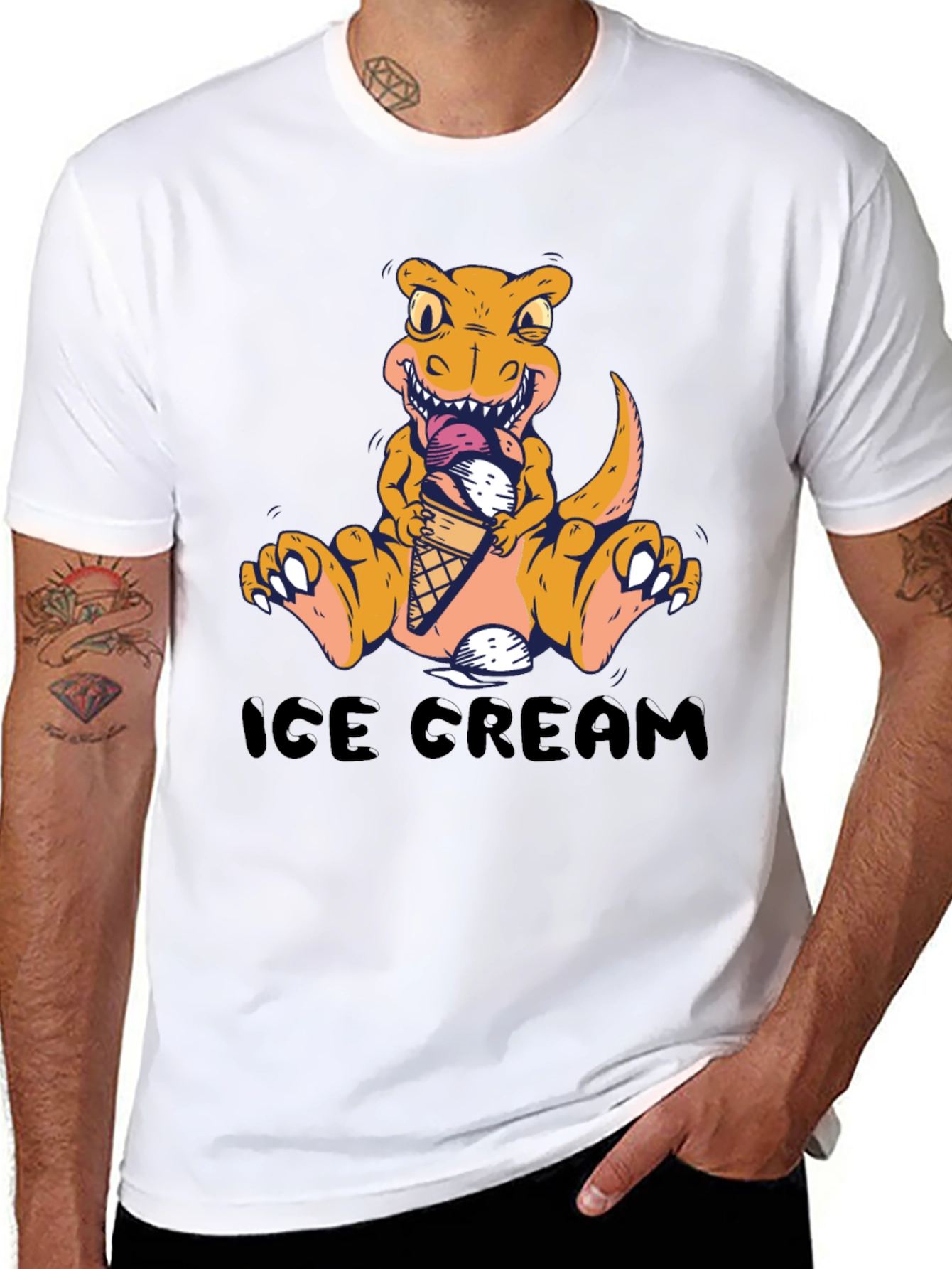 Dino Ice Cream T-Shirt - Fun Graphic Tee