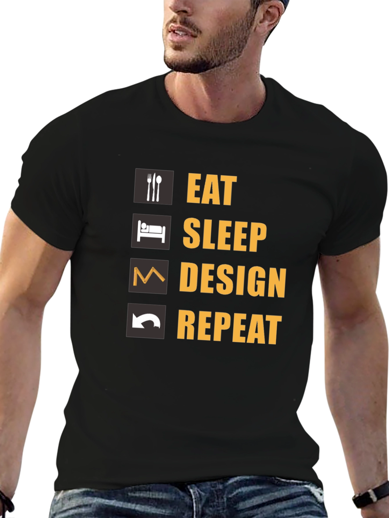 Eat Sleep Design Repeat T-Shirt - Funny Design Tee