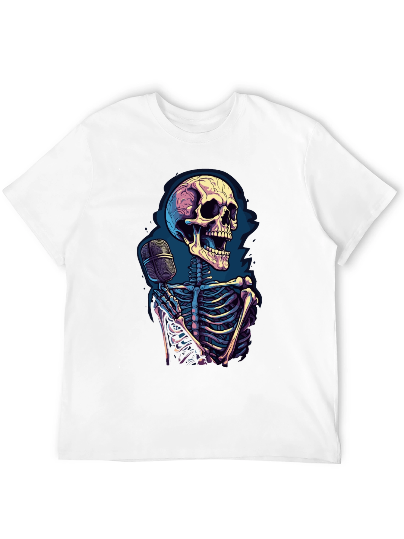 Skeleton Singer Graphic Tee - Black