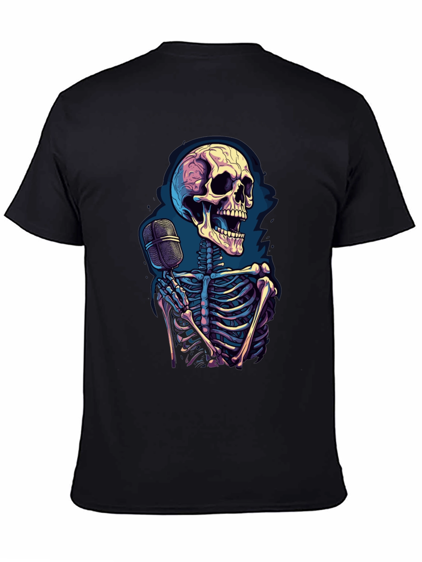 Skeleton Singer Graphic Tee - Black
