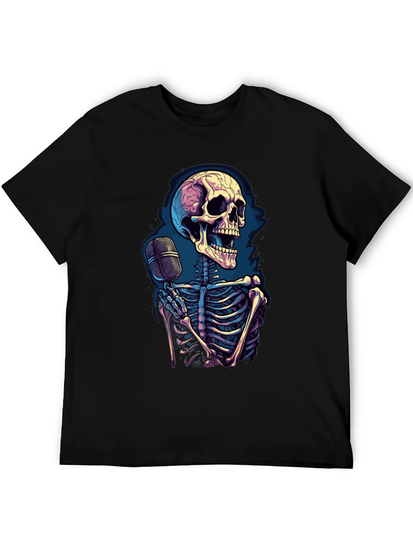Skeleton Singer Graphic Tee - Black