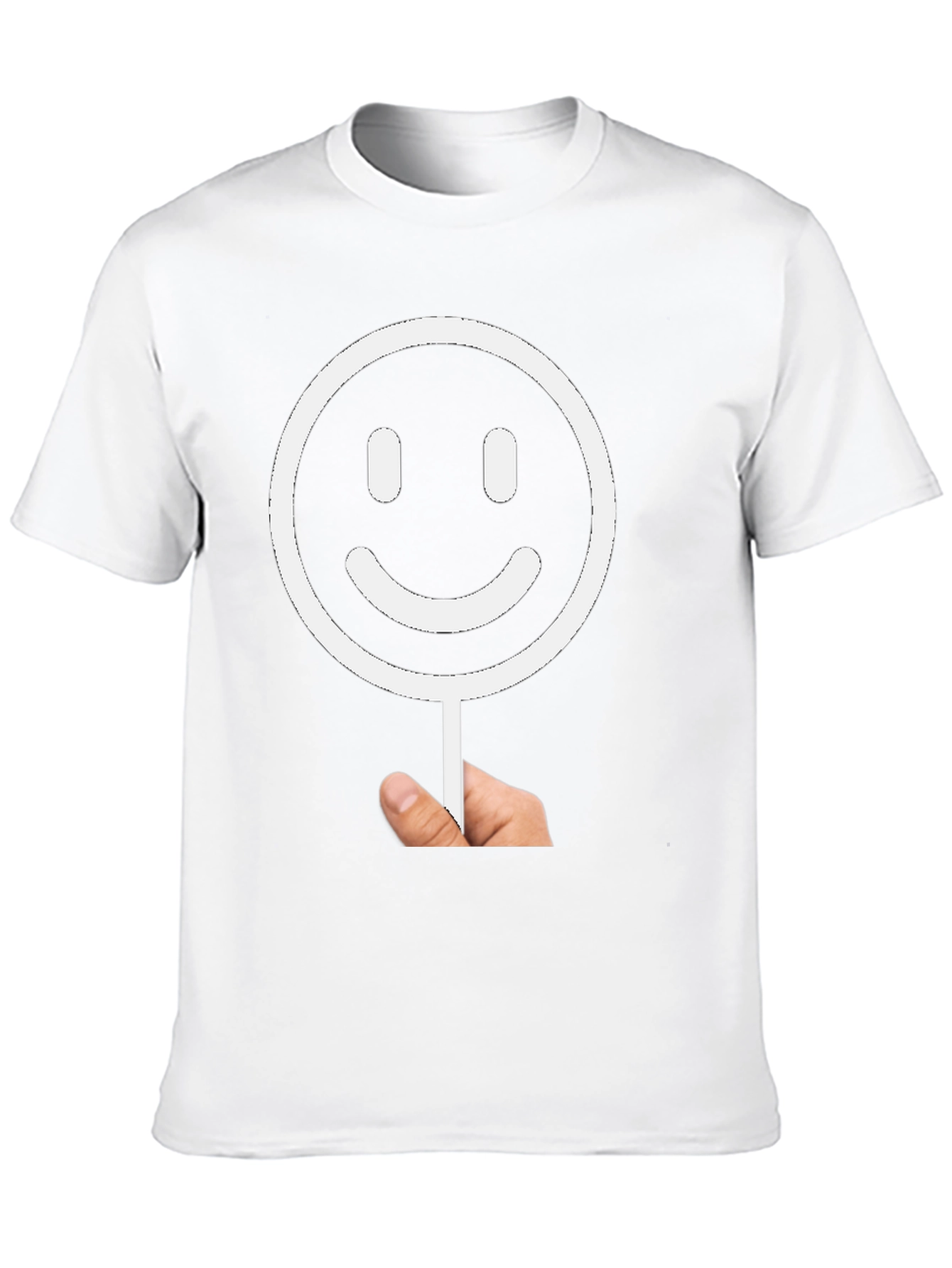 Smiley Face Graphic Tee - Black Cotton T-Shirt