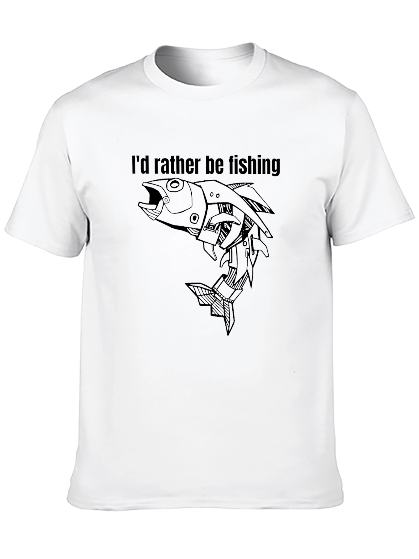 Id Rather Be Fishing Black T-Shirt