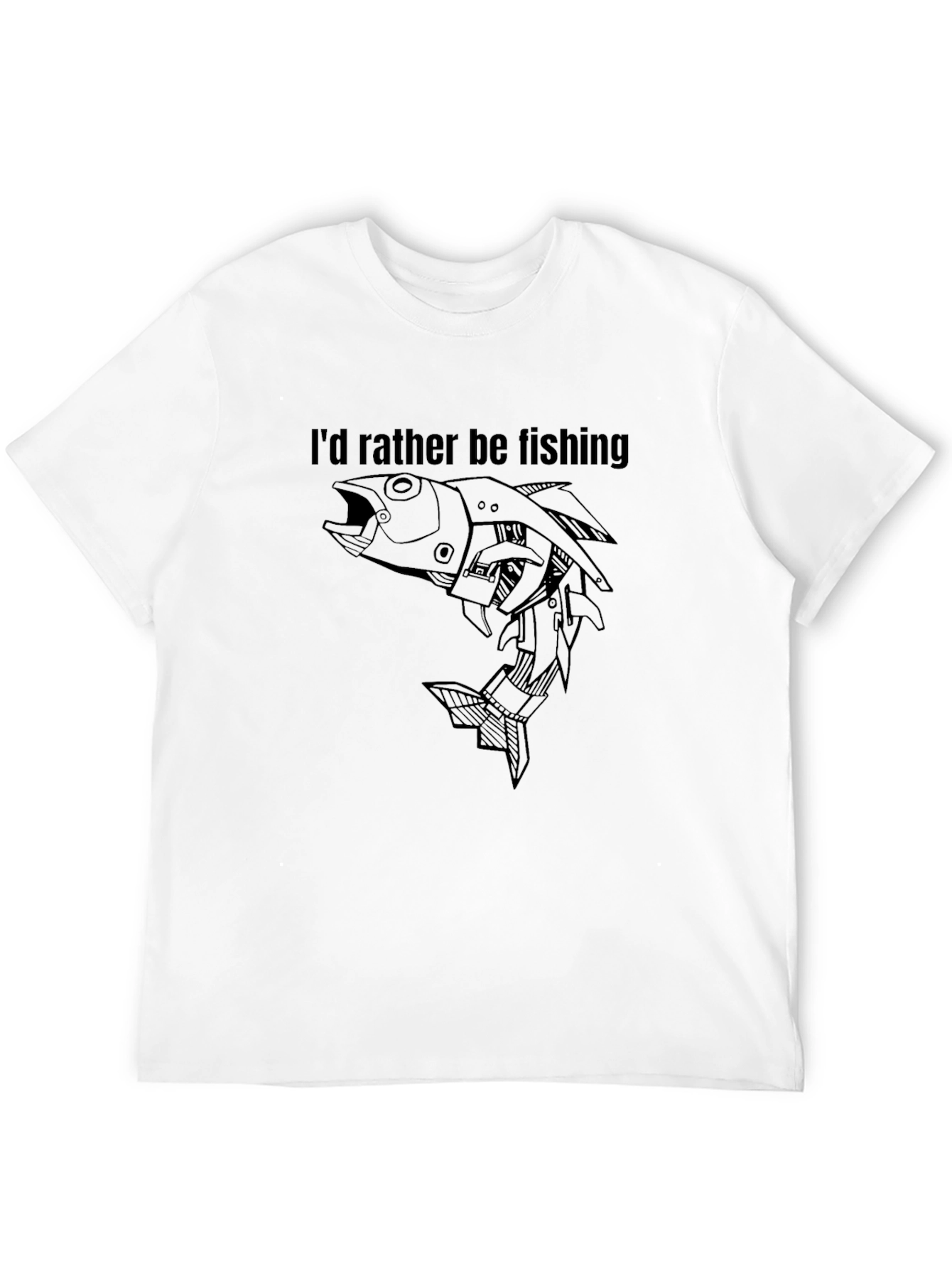 Id Rather Be Fishing Black T-Shirt