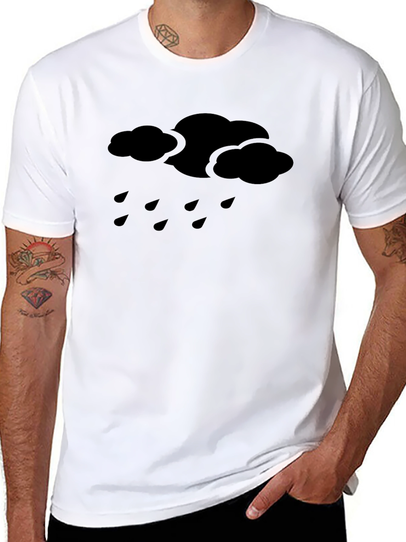 Rain Cloud Graphic Tee - Black
