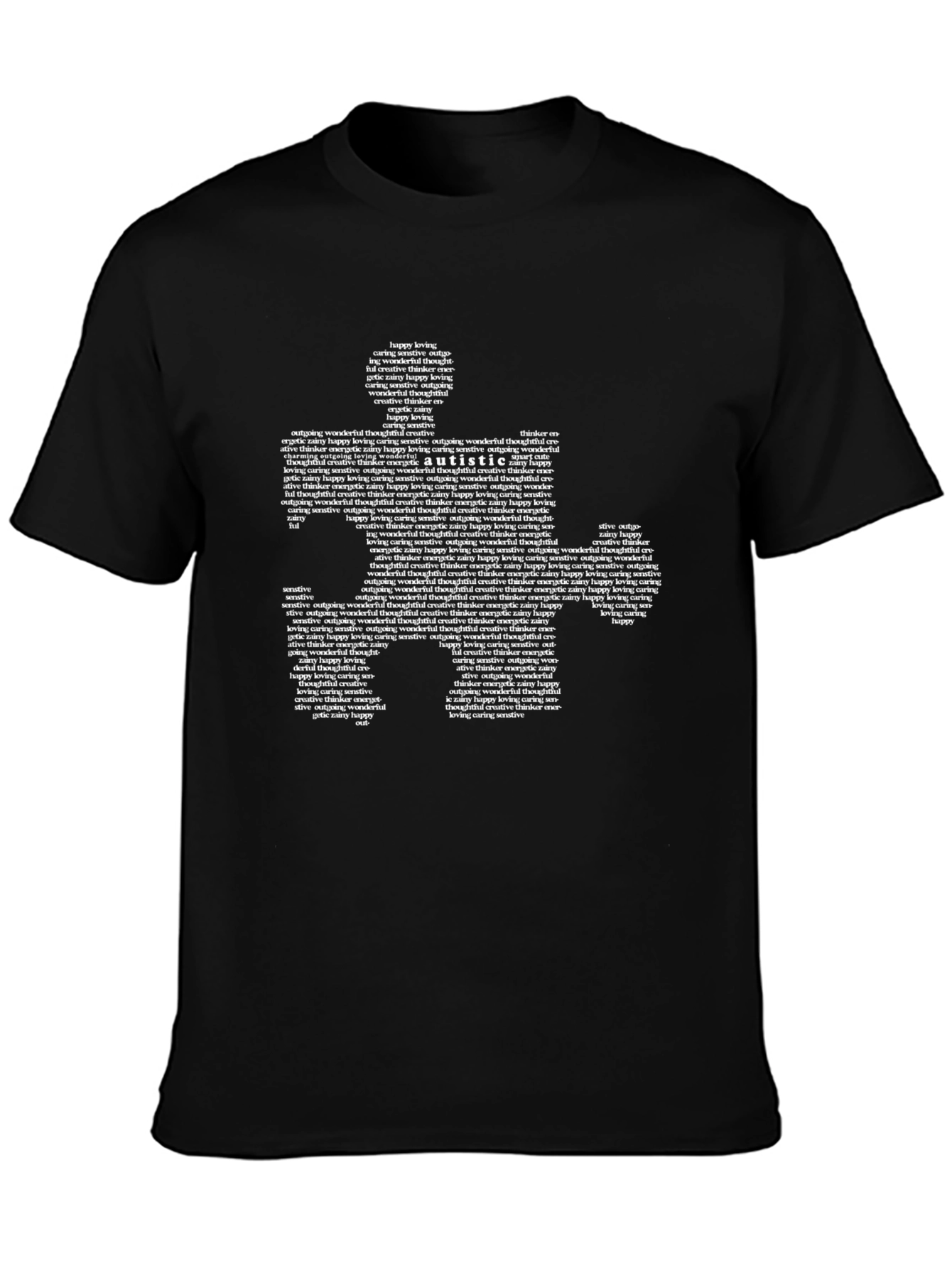 Autism Awareness Puzzle T-Shirt - Black