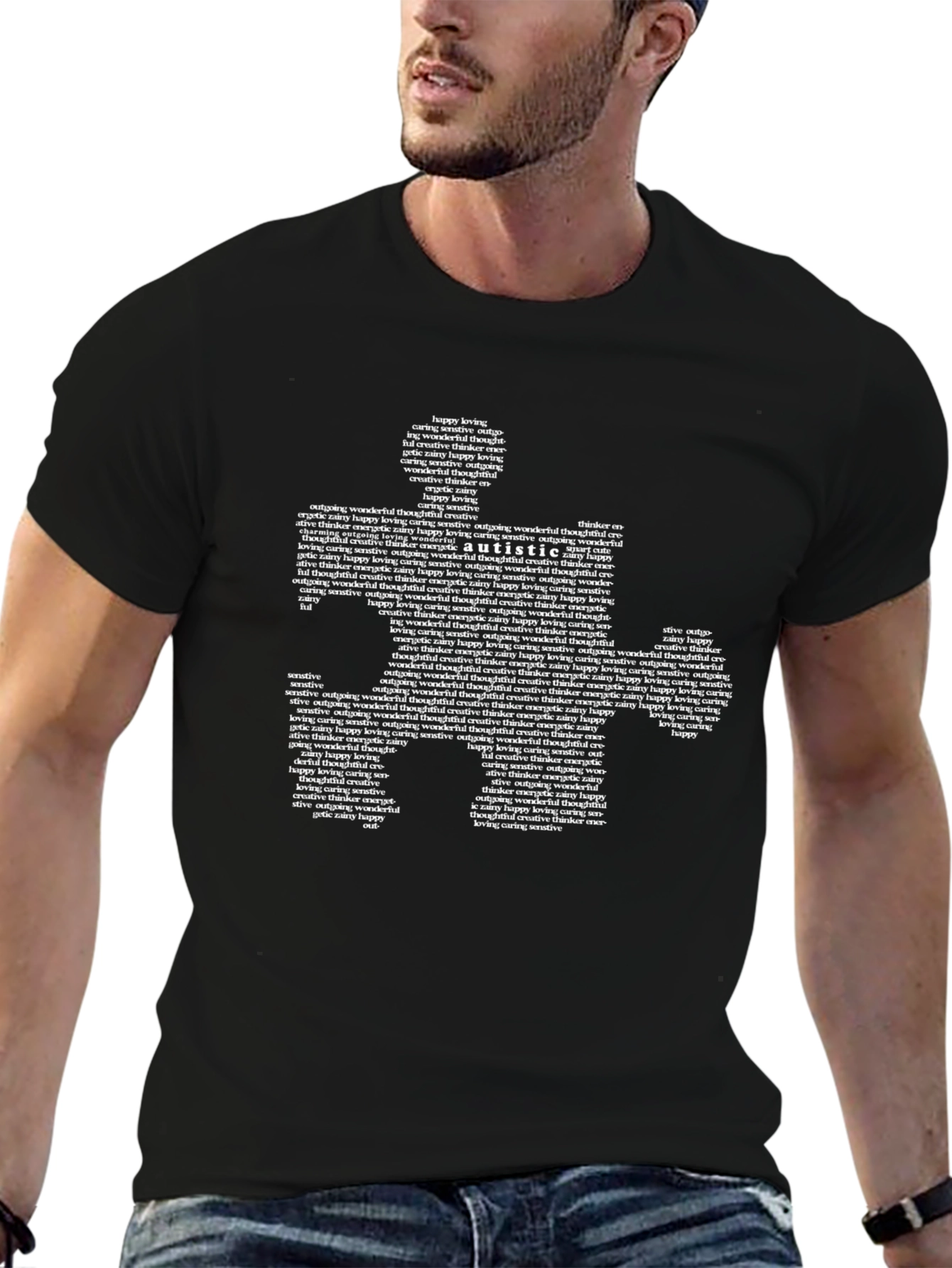 Autism Awareness Puzzle T-Shirt - Black