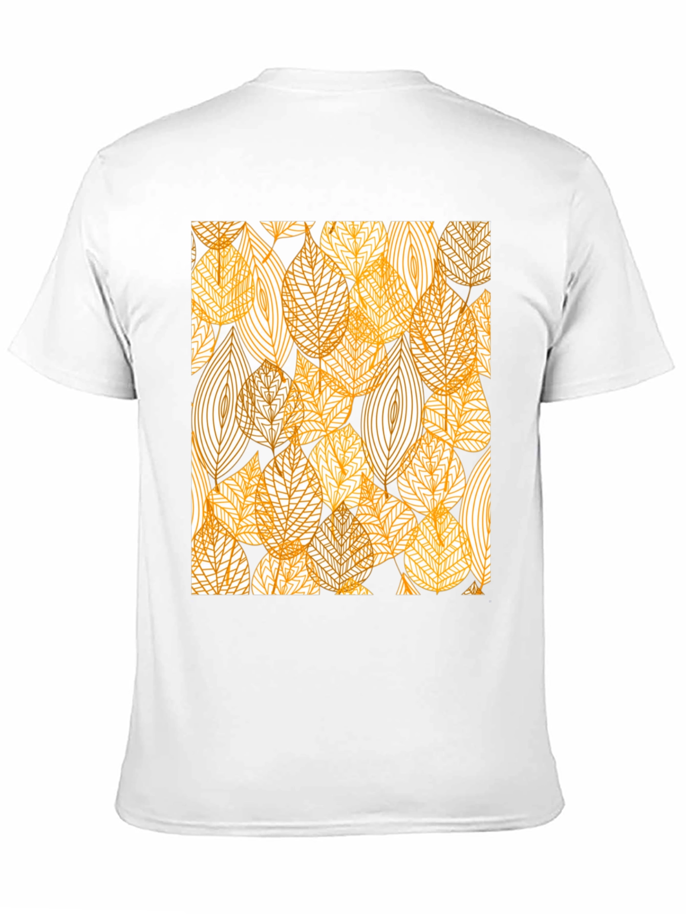 Stylish Leaf Pattern Black T-Shirt