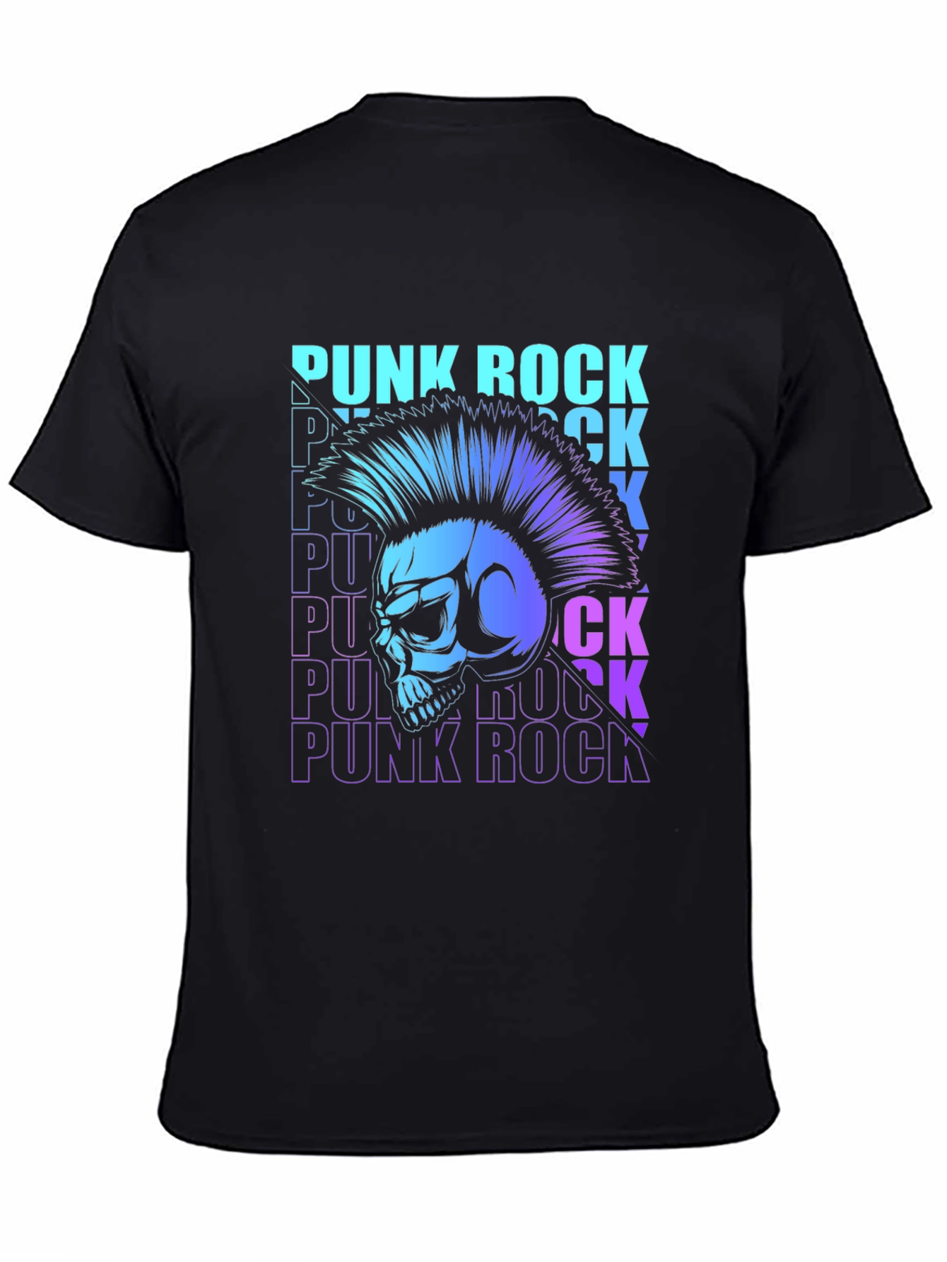 Punk Rock Skull Graphic T-Shirt