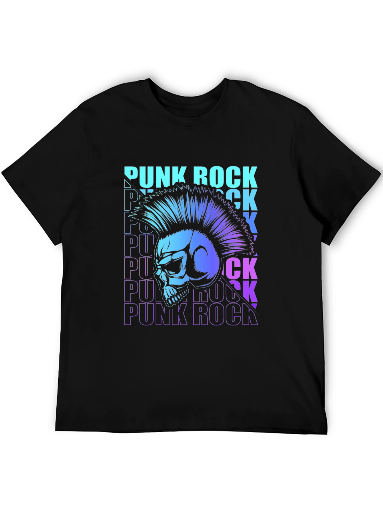 Punk Rock Skull Graphic T-Shirt