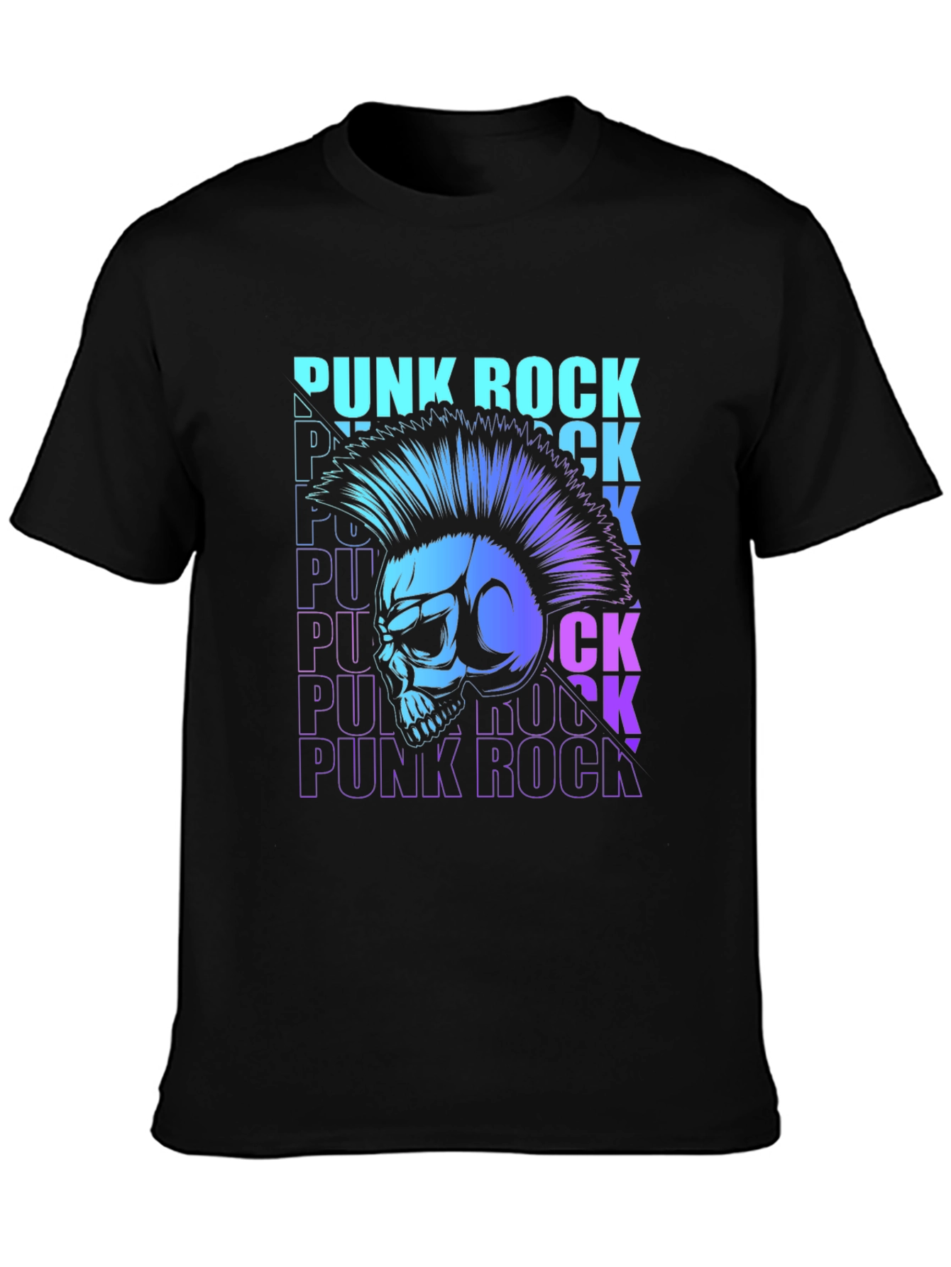 Punk Rock Skull Graphic T-Shirt
