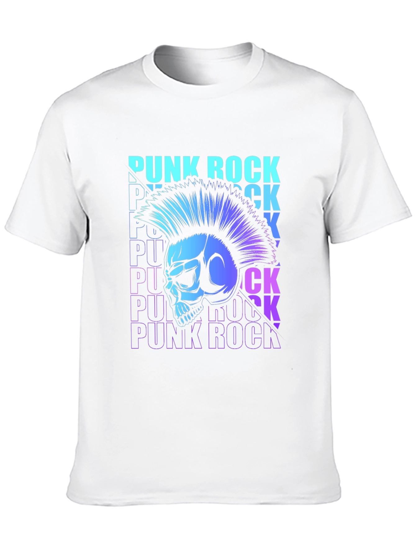 Punk Rock Skull Graphic T-Shirt