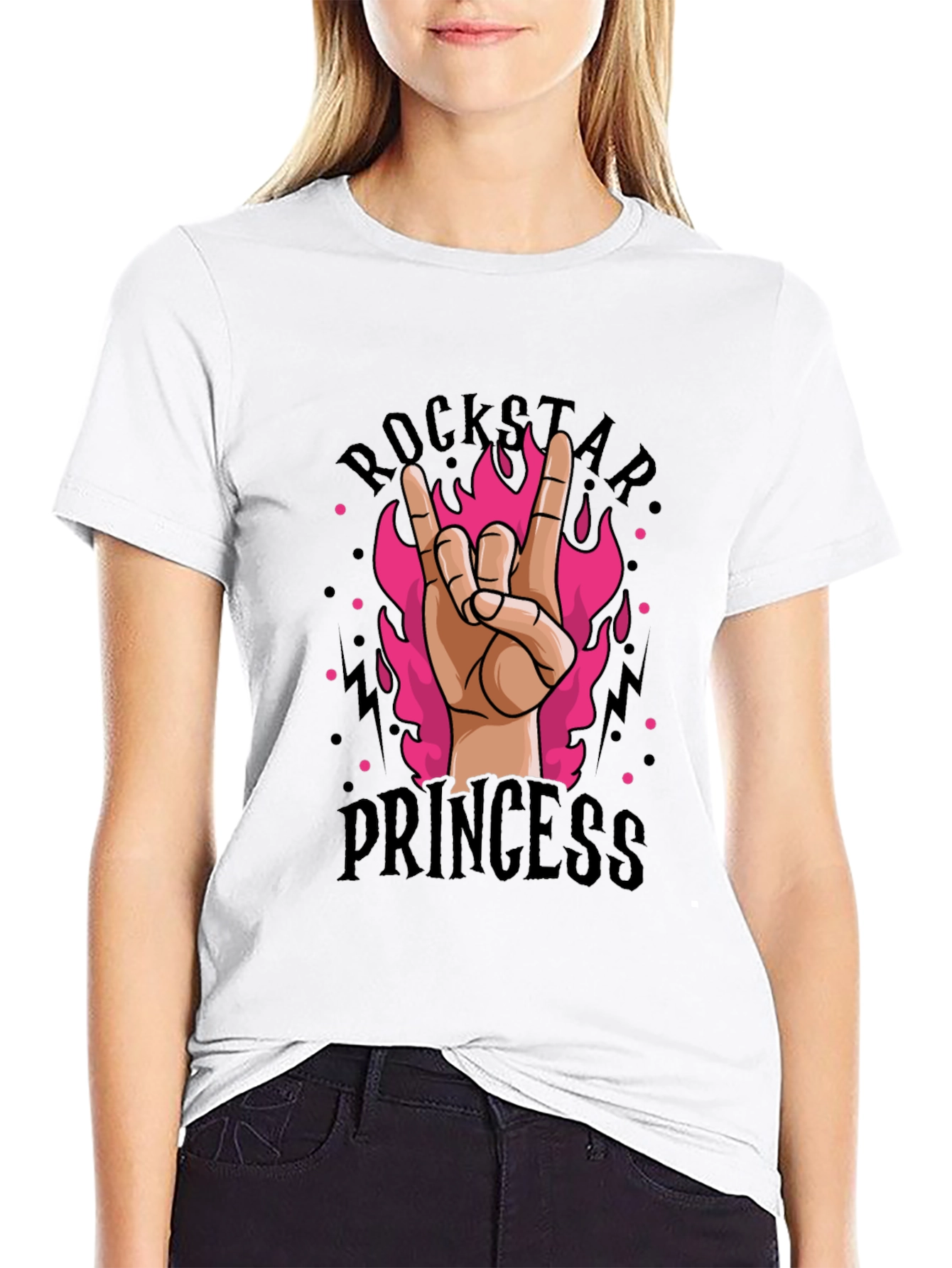 Rockstar Princess Graphic Tee - Black Cotton T-Shirt