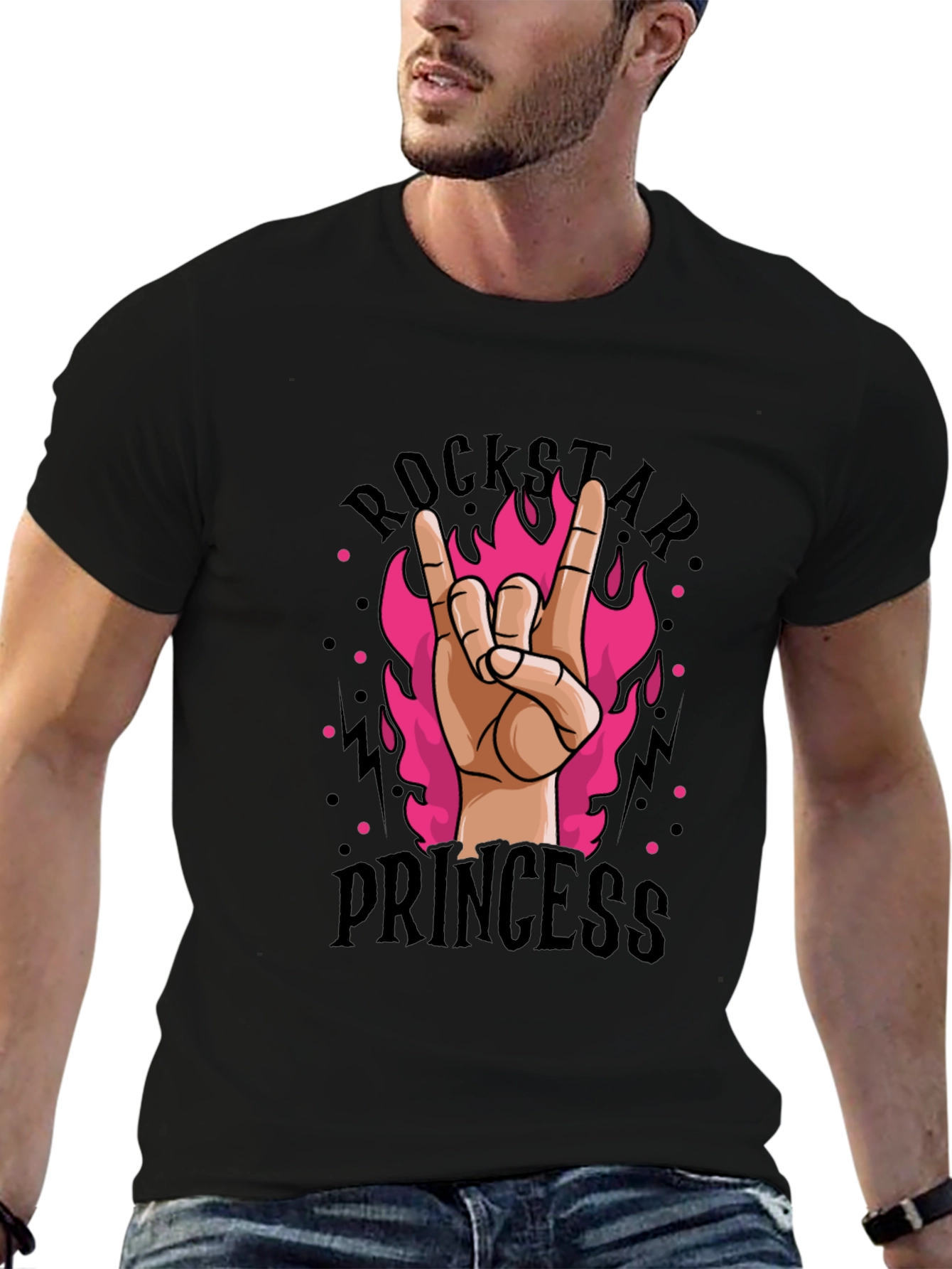 Rockstar Princess Graphic Tee - Black Cotton T-Shirt