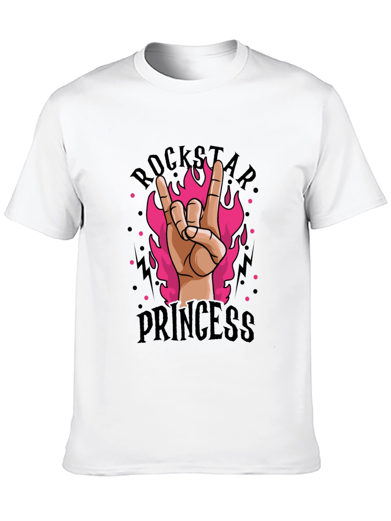 Rockstar Princess Graphic Tee - Black Cotton T-Shirt