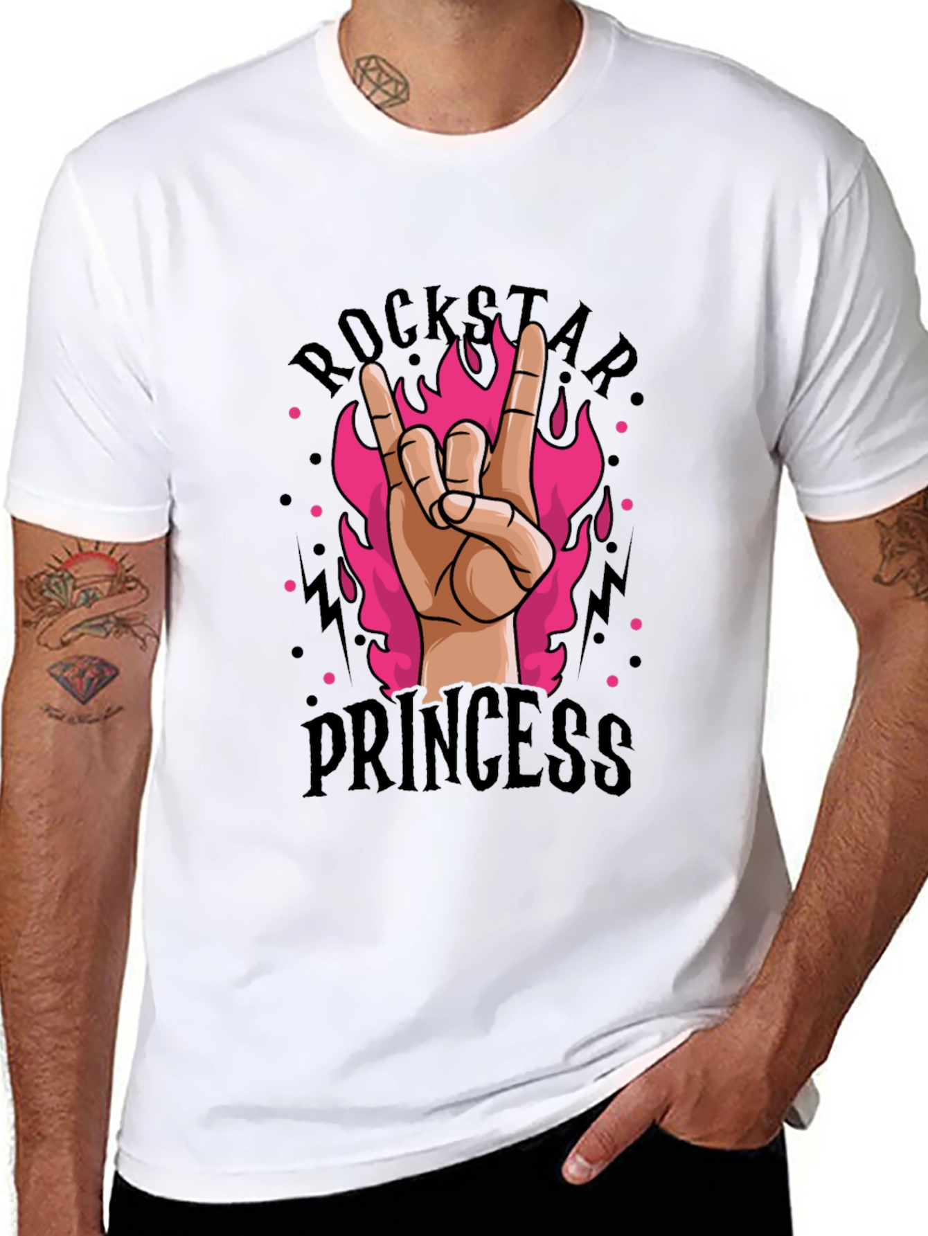 Rockstar Princess Graphic Tee - Black Cotton T-Shirt