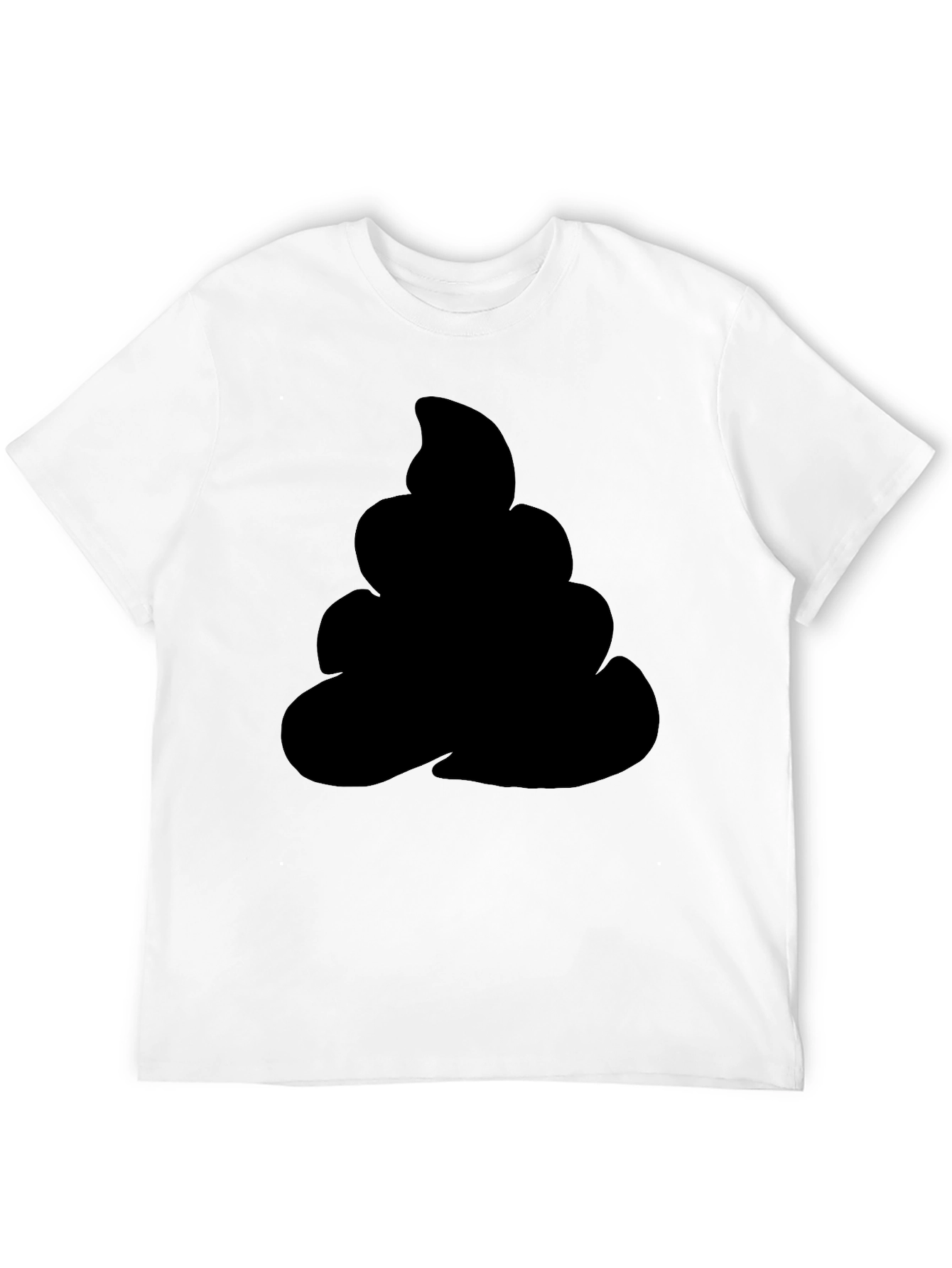Novelty Black T-Shirt with Emoji Poop Design
