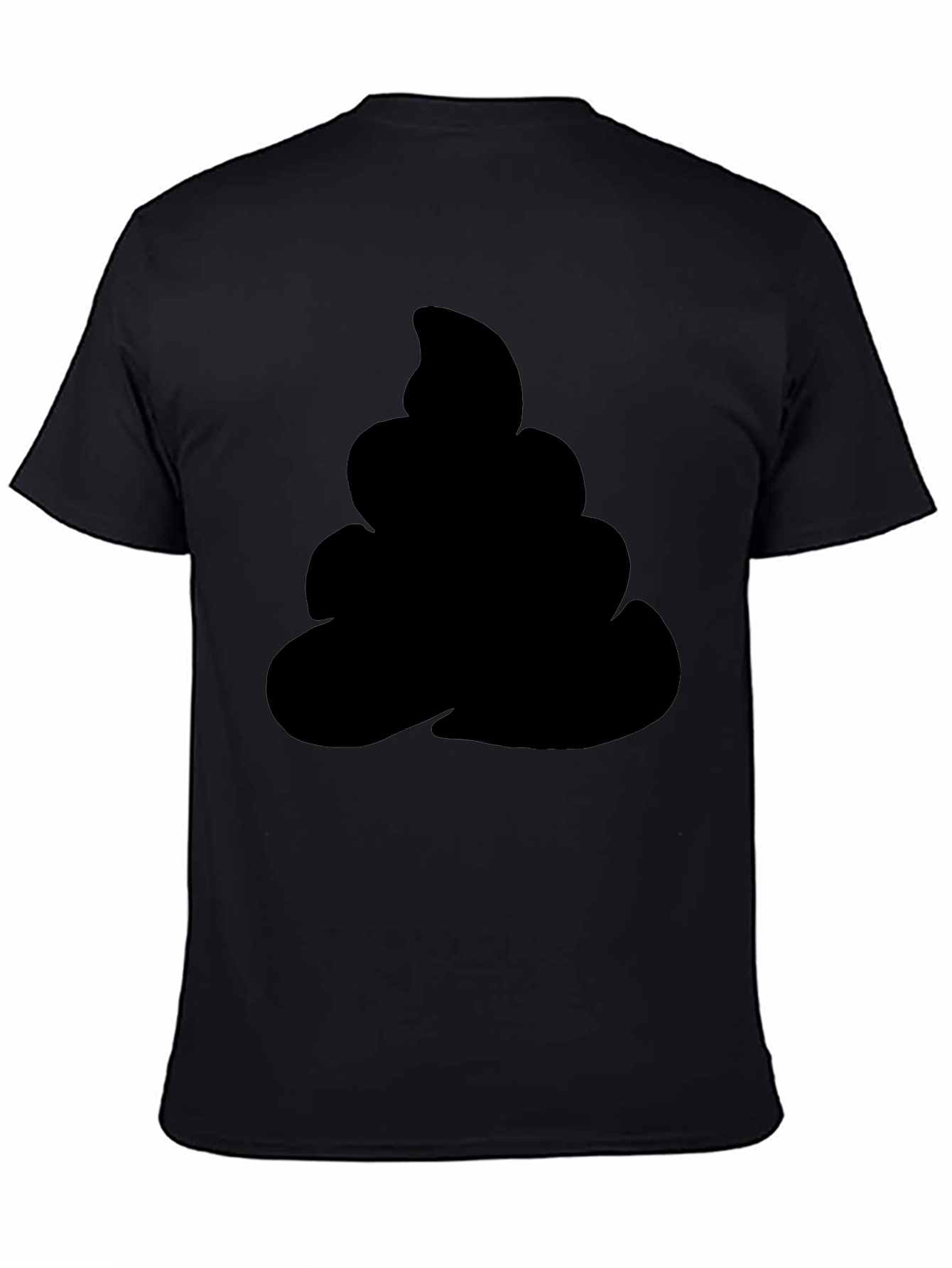 Novelty Black T-Shirt with Emoji Poop Design