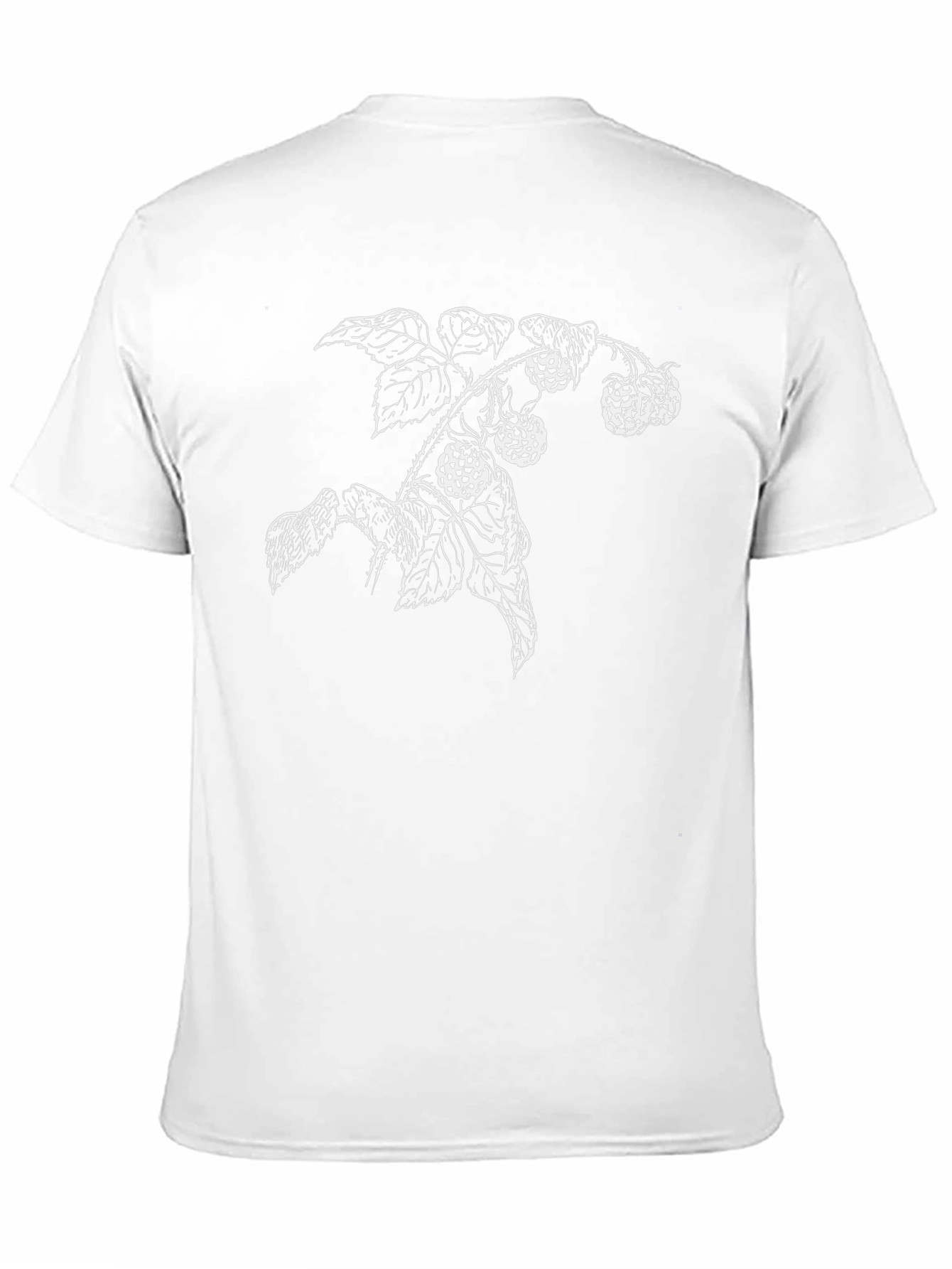 Botanical Raspberry Branch Black T-Shirt