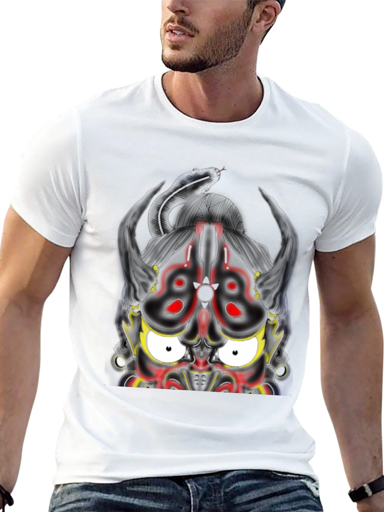 Dark Oni Mask Graphic T-Shirt