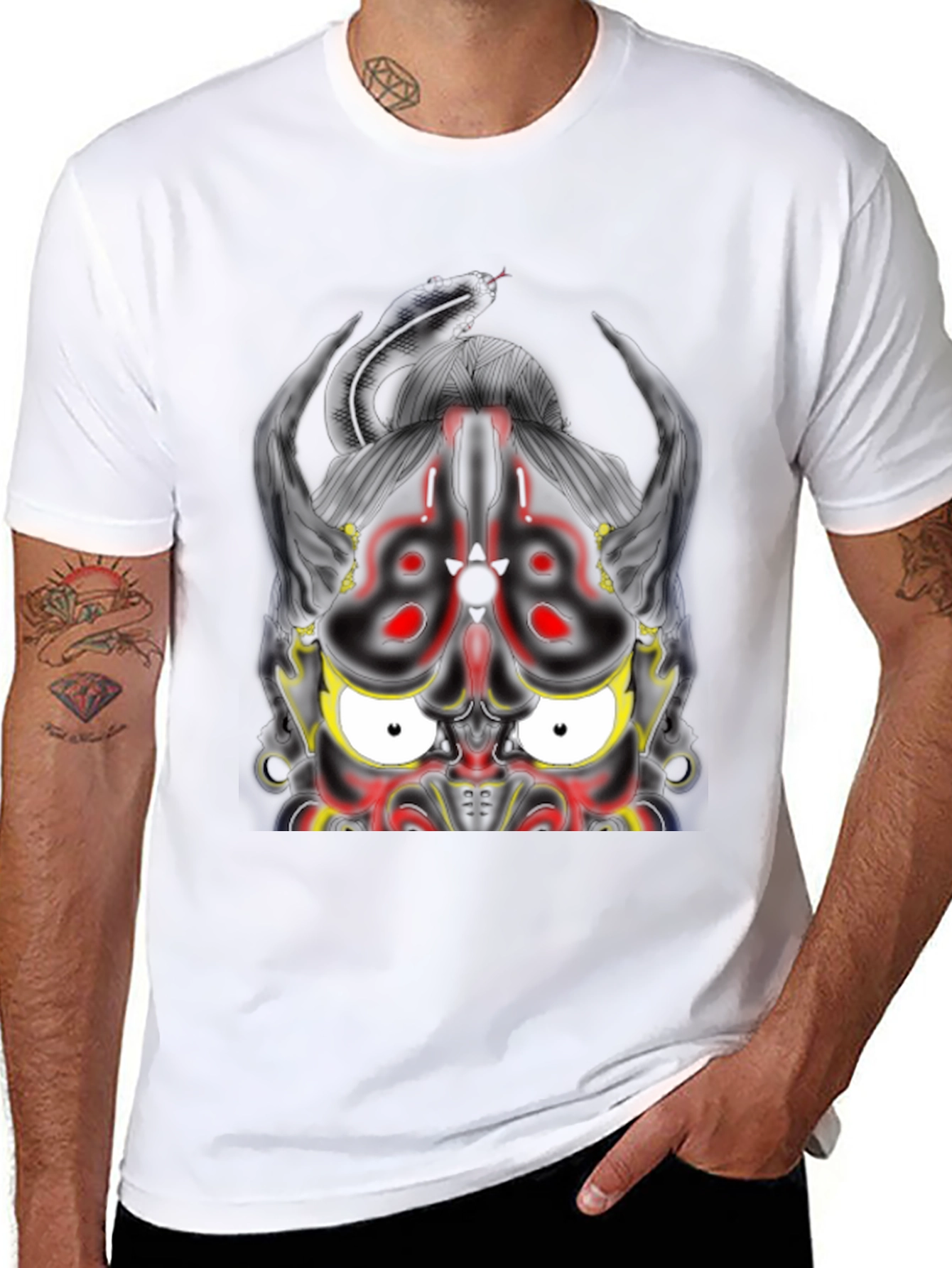 Dark Oni Mask Graphic T-Shirt