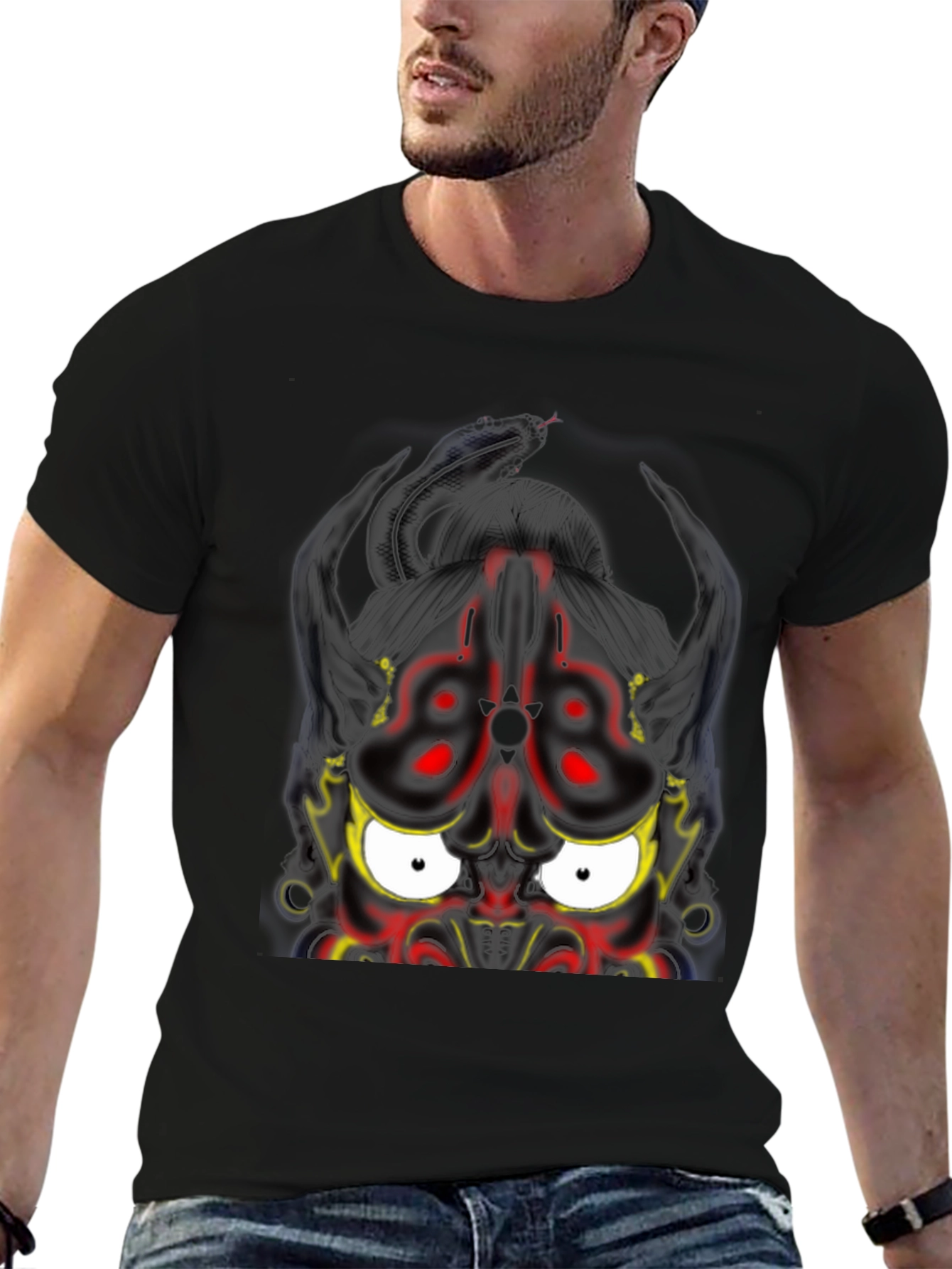Dark Oni Mask Graphic T-Shirt