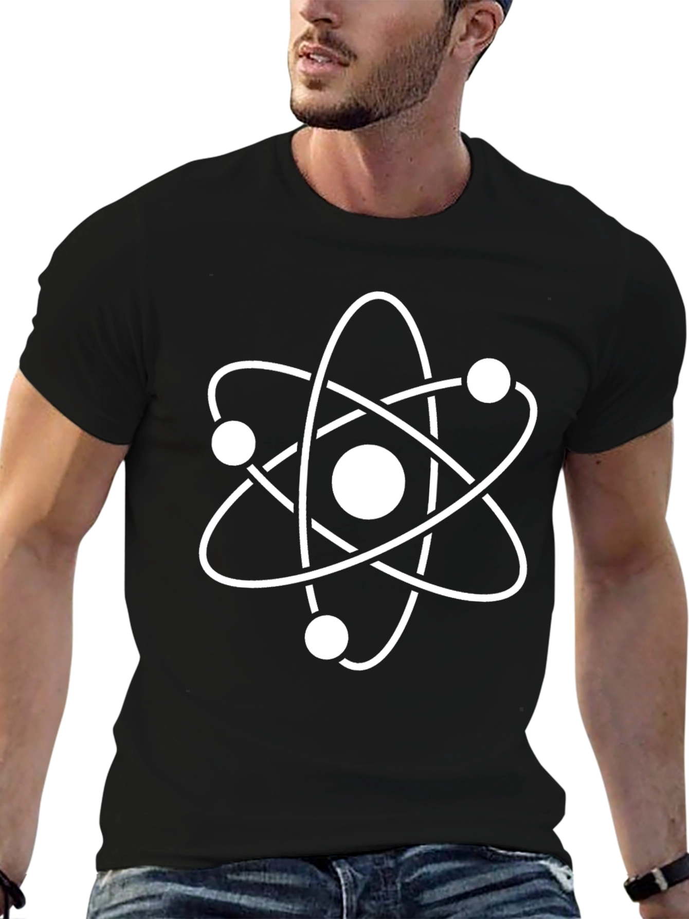 Science Atom Black T-Shirt