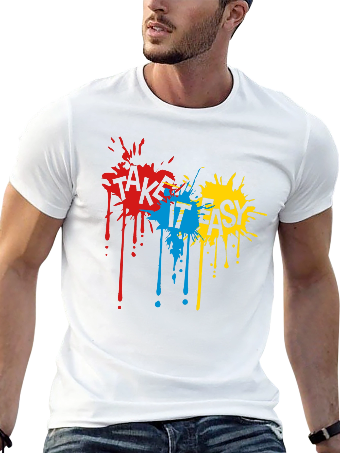 Take It Easy Graphic Tee - Casual Black T-Shirt