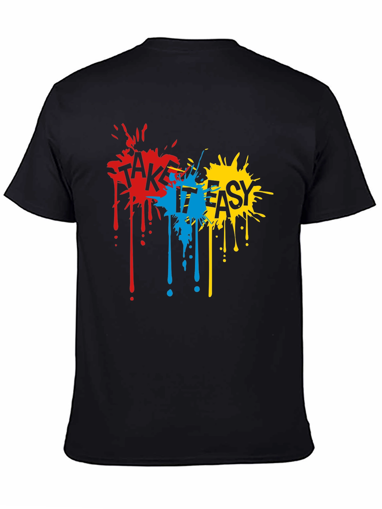Take It Easy Graphic Tee - Casual Black T-Shirt
