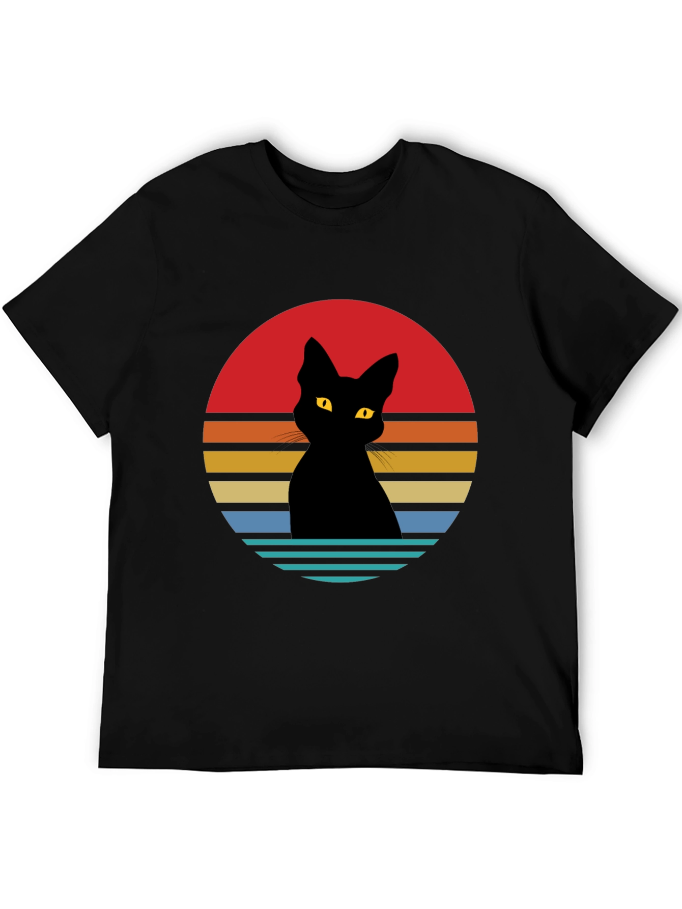Retro Cat Silhouette Graphic Tee