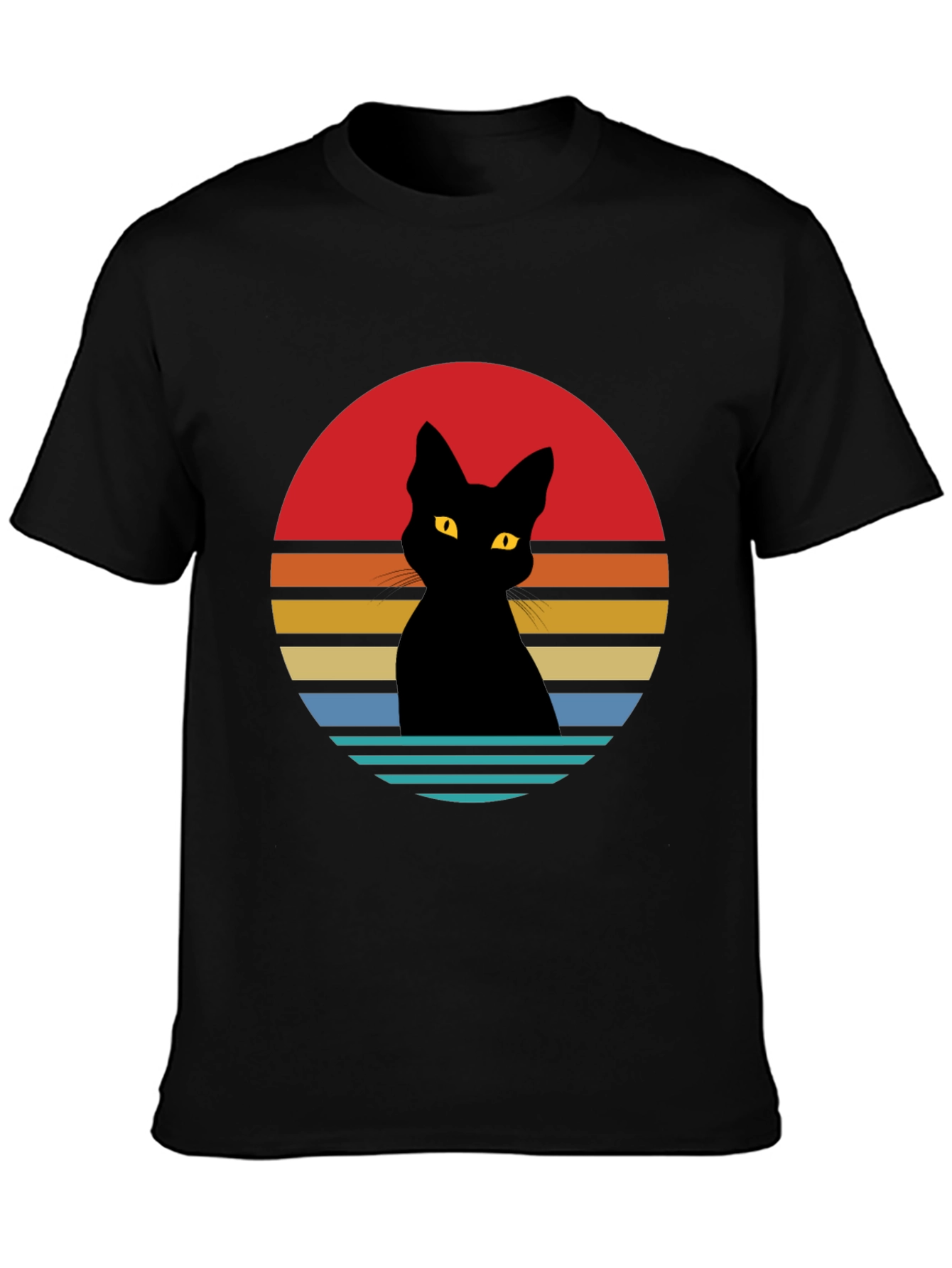 Retro Cat Silhouette Graphic Tee