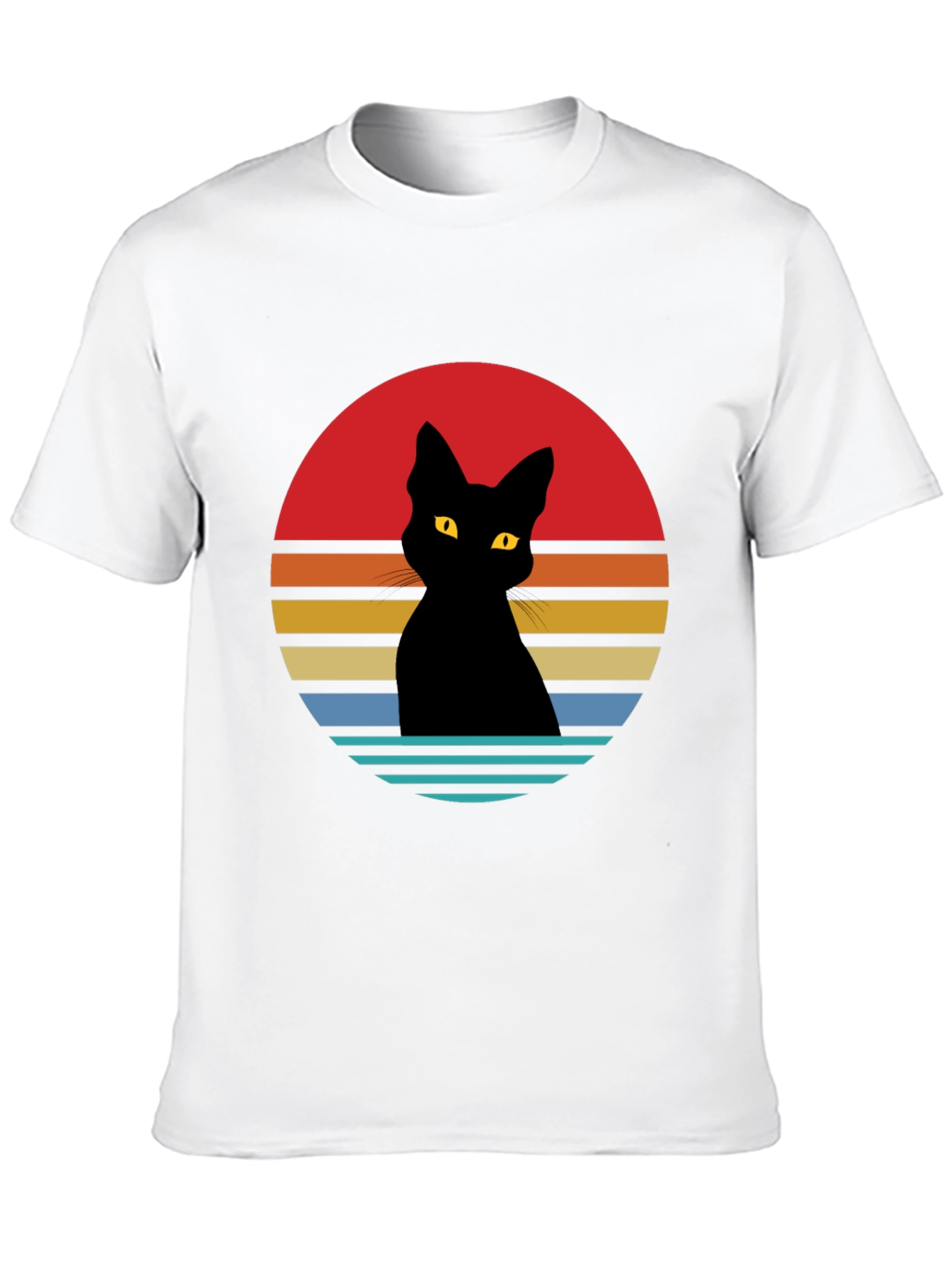 Retro Cat Silhouette Graphic Tee