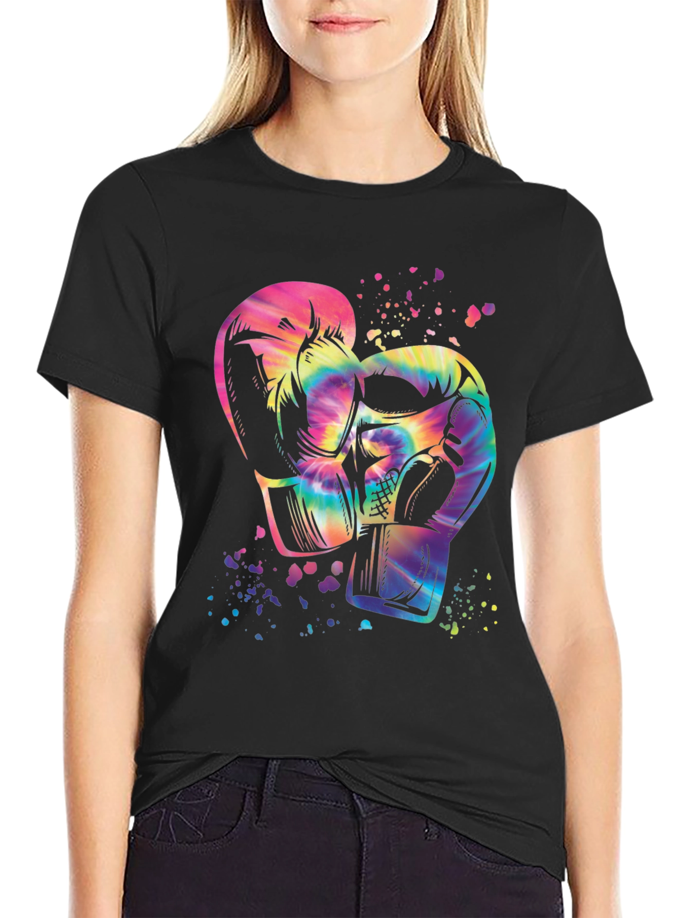 Tie-Dye Boxing Gloves Graphic Tee