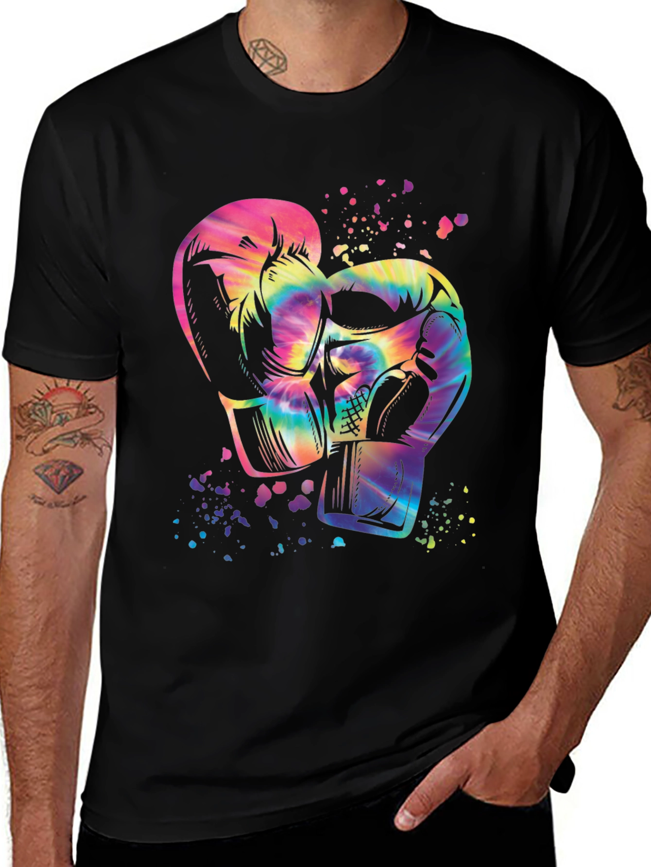 Tie-Dye Boxing Gloves Graphic Tee