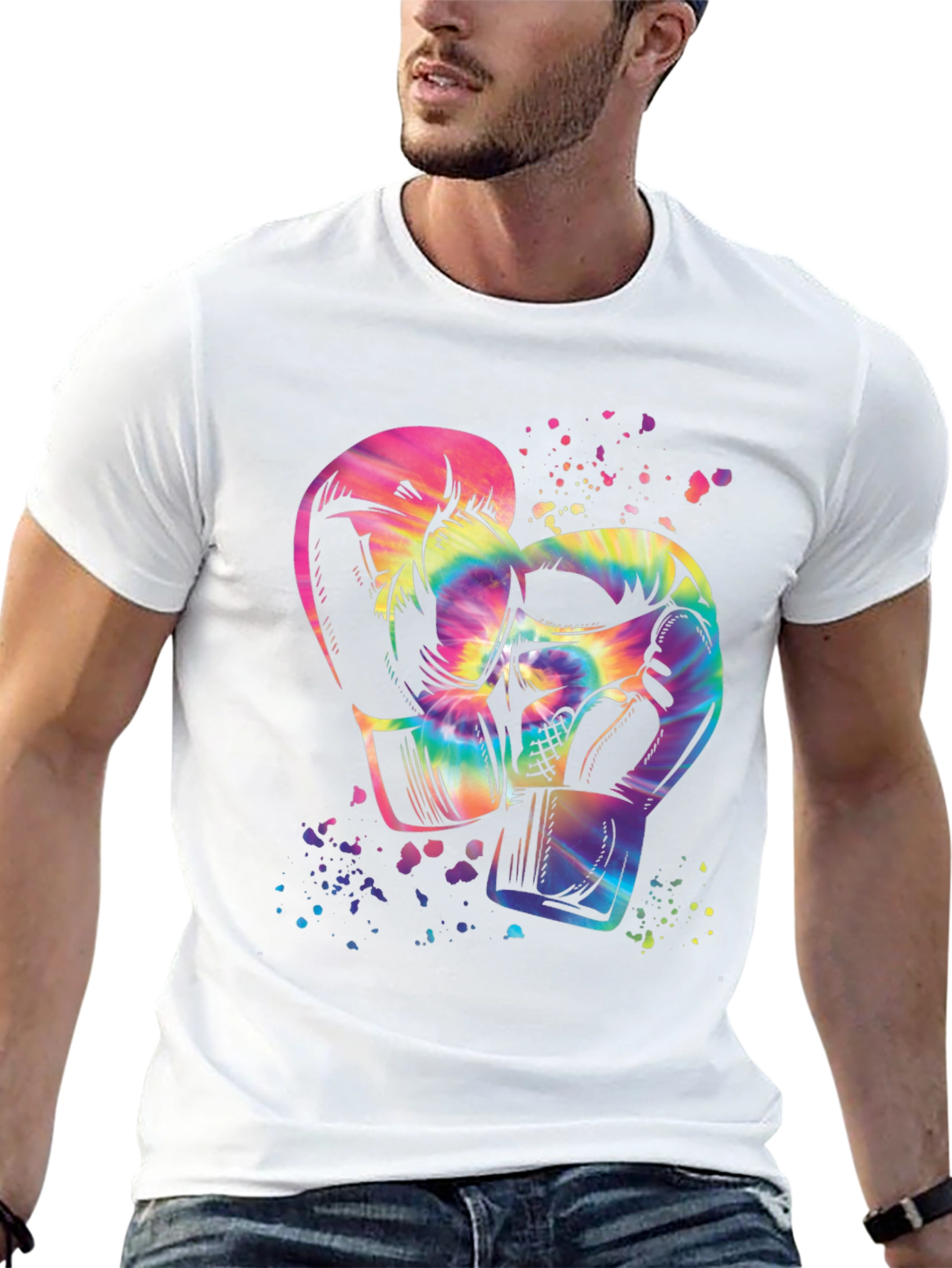 Tie-Dye Boxing Gloves Graphic Tee