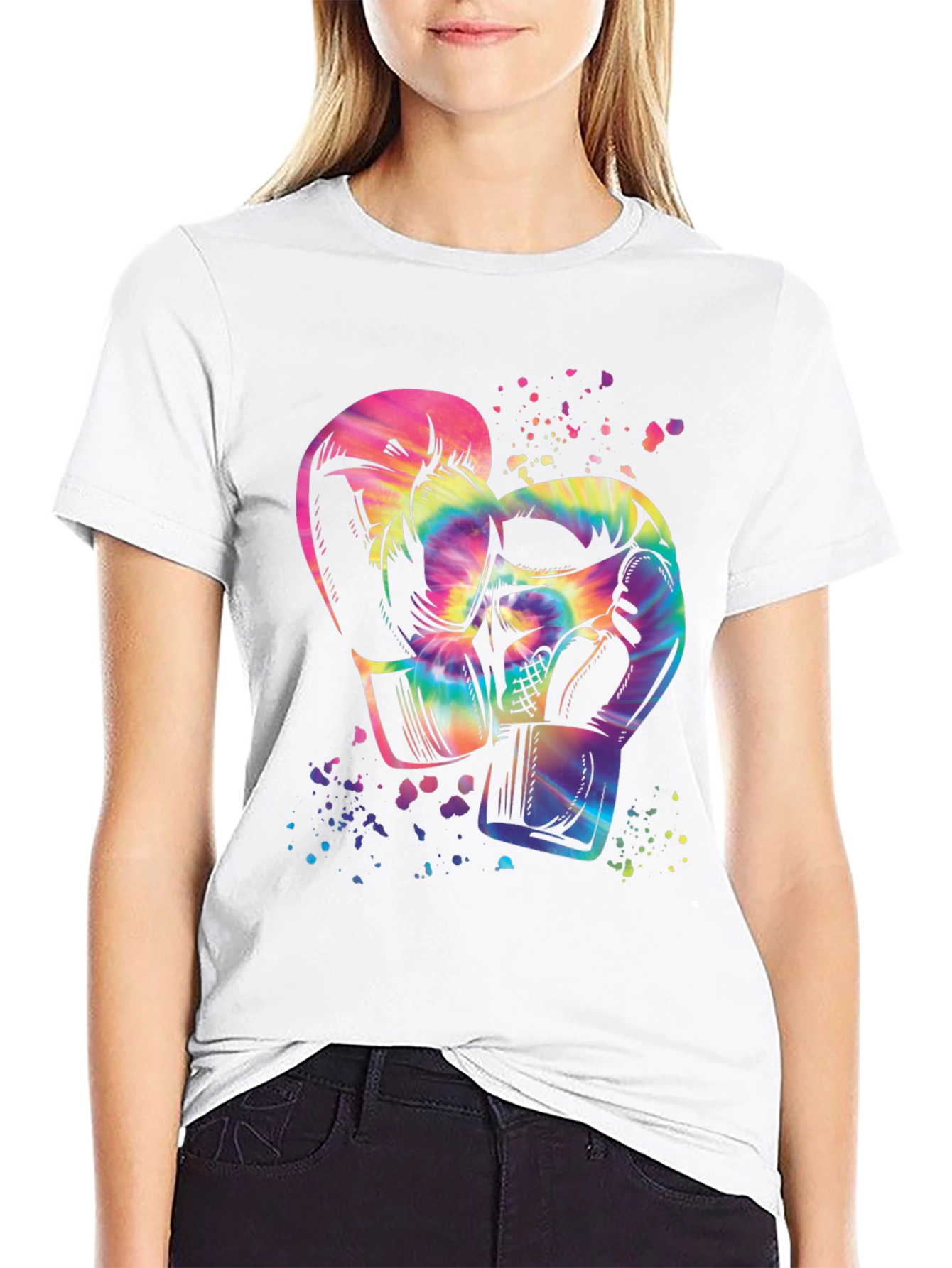Tie-Dye Boxing Gloves Graphic Tee