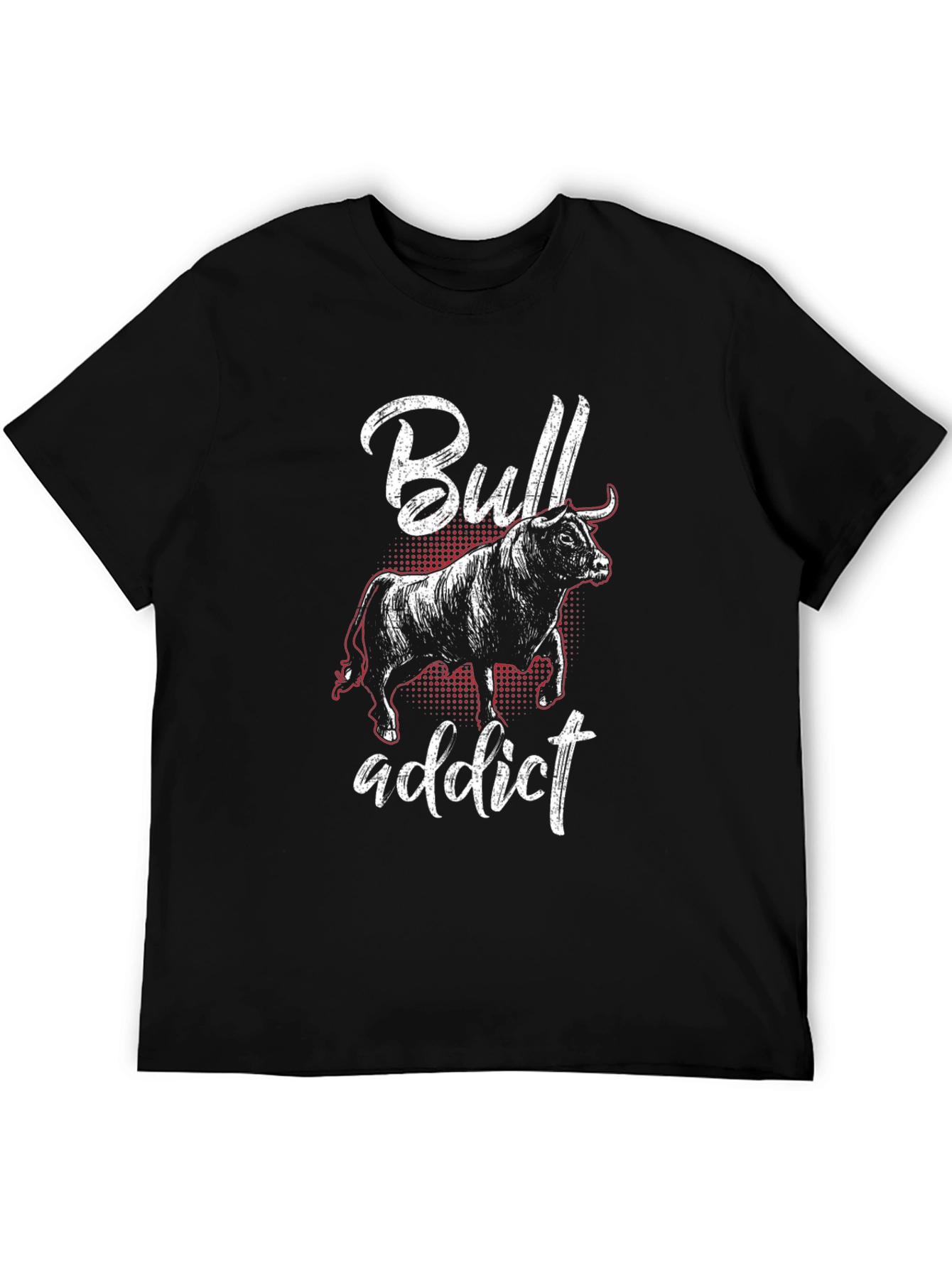 Bull Addict Graphic Tee - Black Cotton T-Shirt