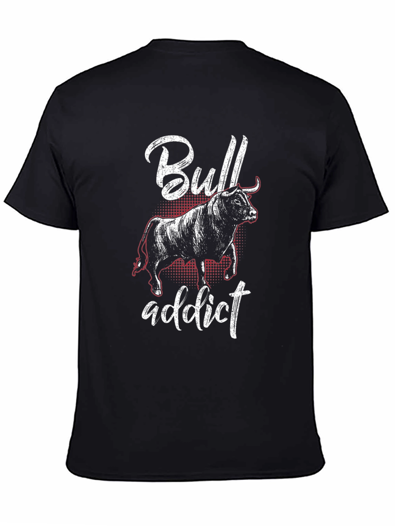 Bull Addict Graphic Tee - Black Cotton T-Shirt