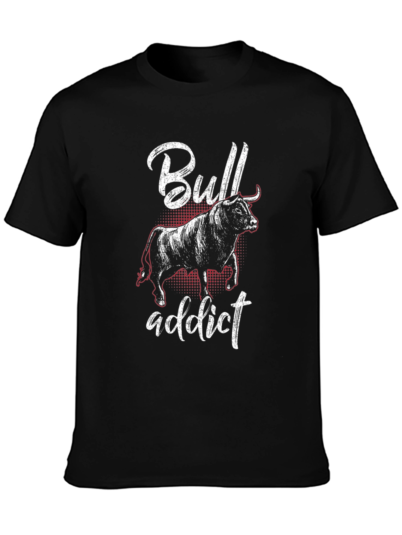 Bull Addict Graphic Tee - Black Cotton T-Shirt