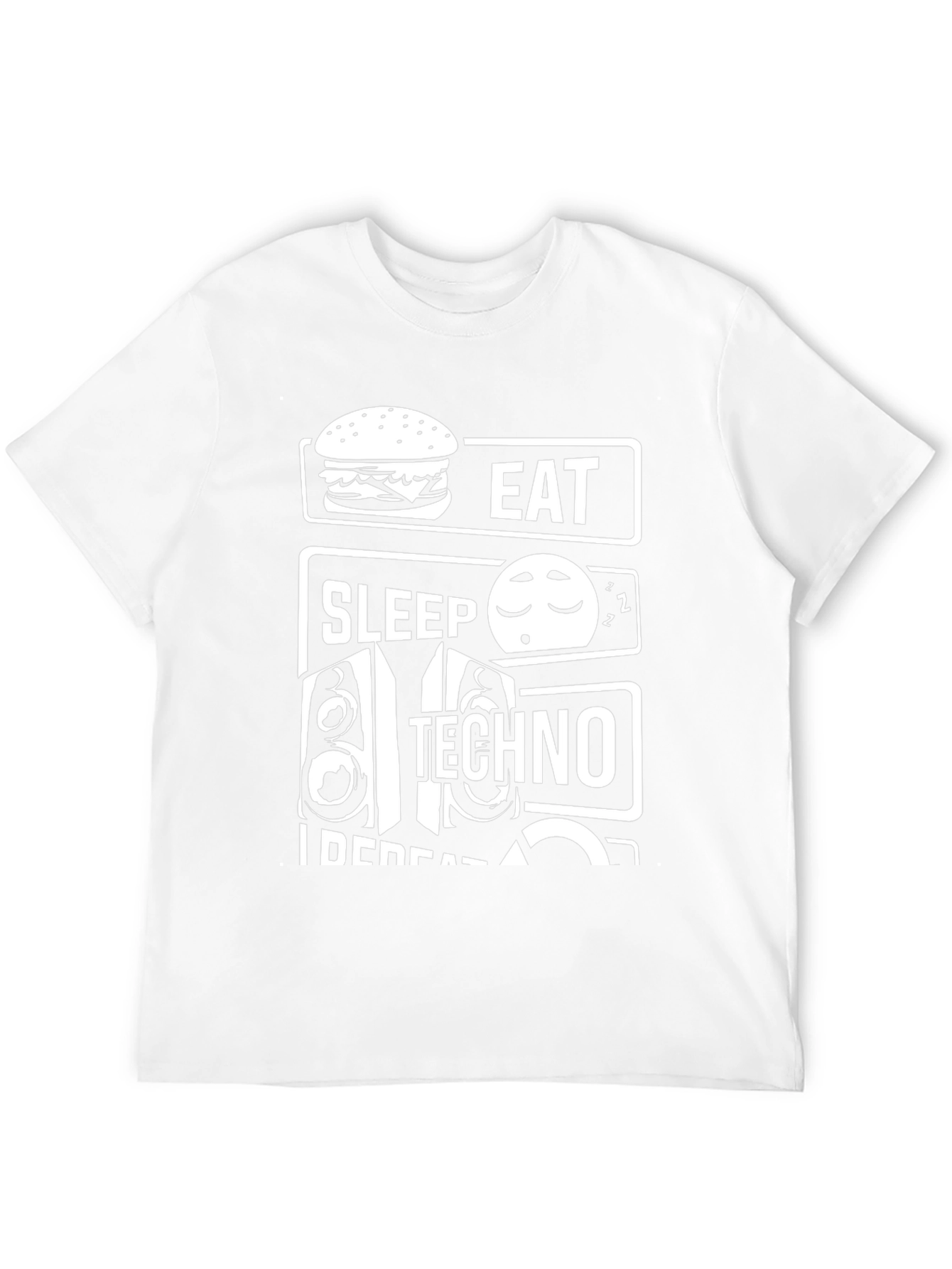 Eat Sleep Techno Repeat Black T-Shirt