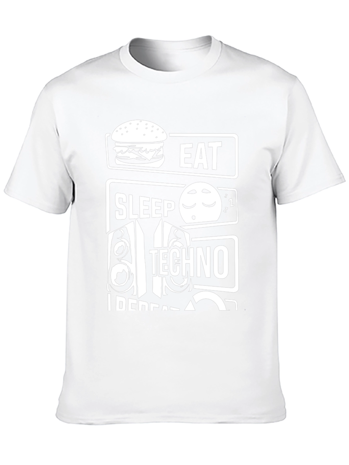 Eat Sleep Techno Repeat Black T-Shirt