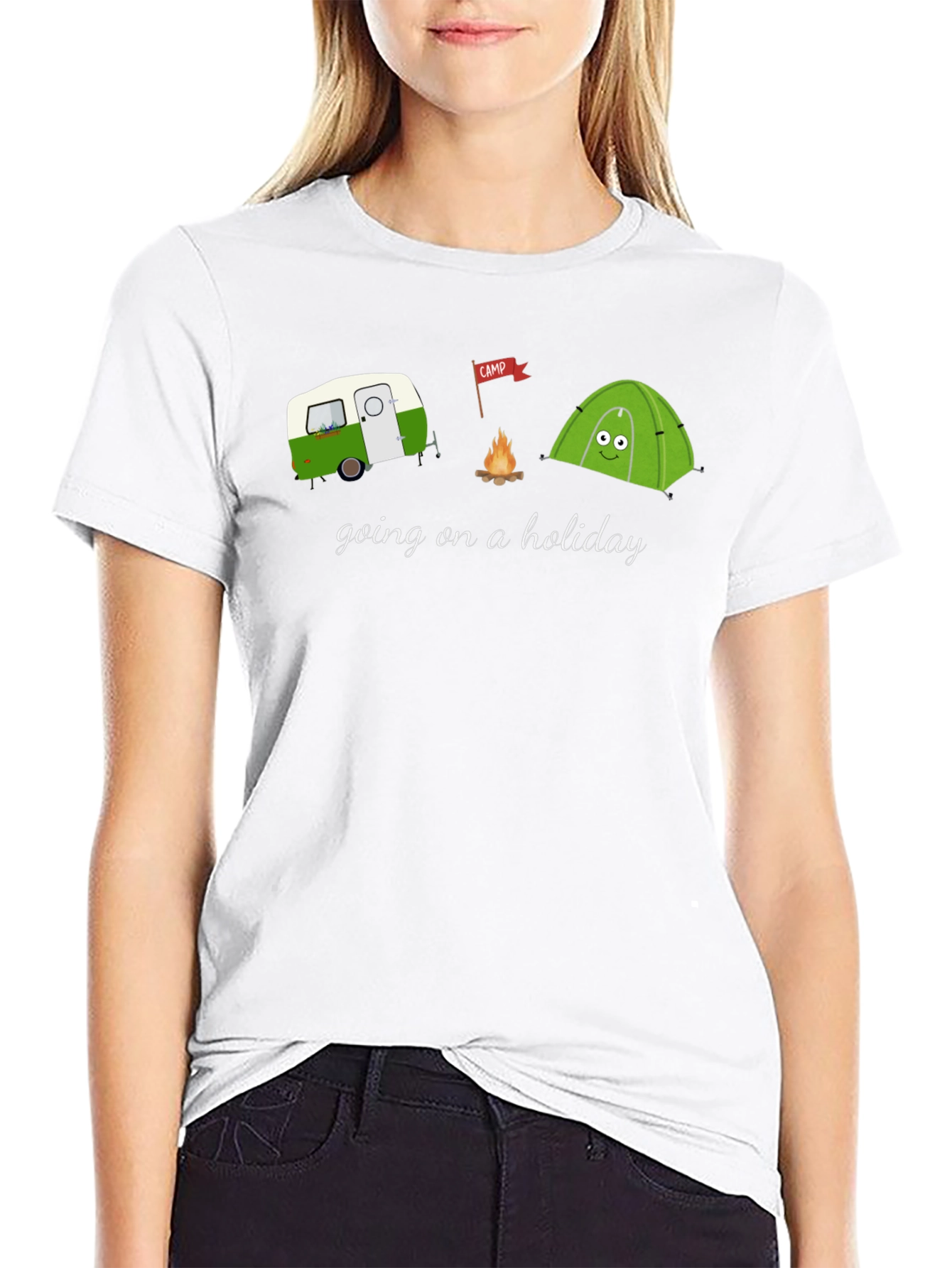 Camping Holiday Graphic Tee - Black