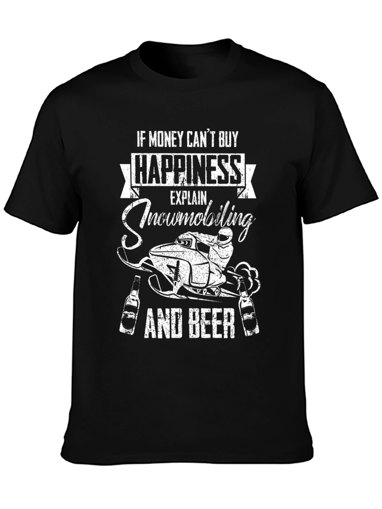 Snowmobiling & Beer Graphic T-Shirt