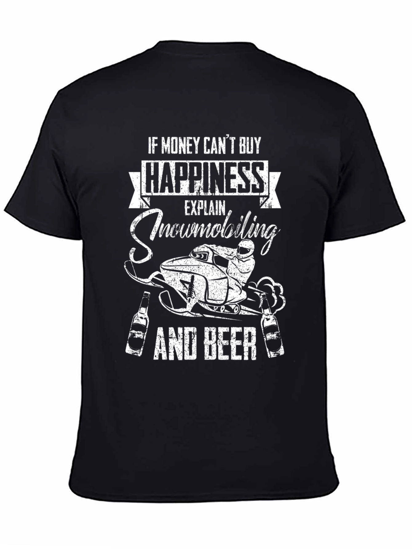 Snowmobiling & Beer Graphic T-Shirt